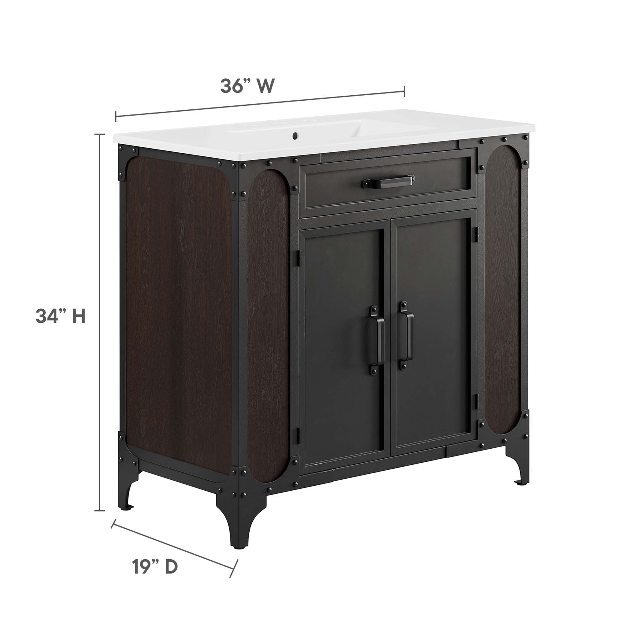 Steamforge 36" Bathroom Vanity by Modway
