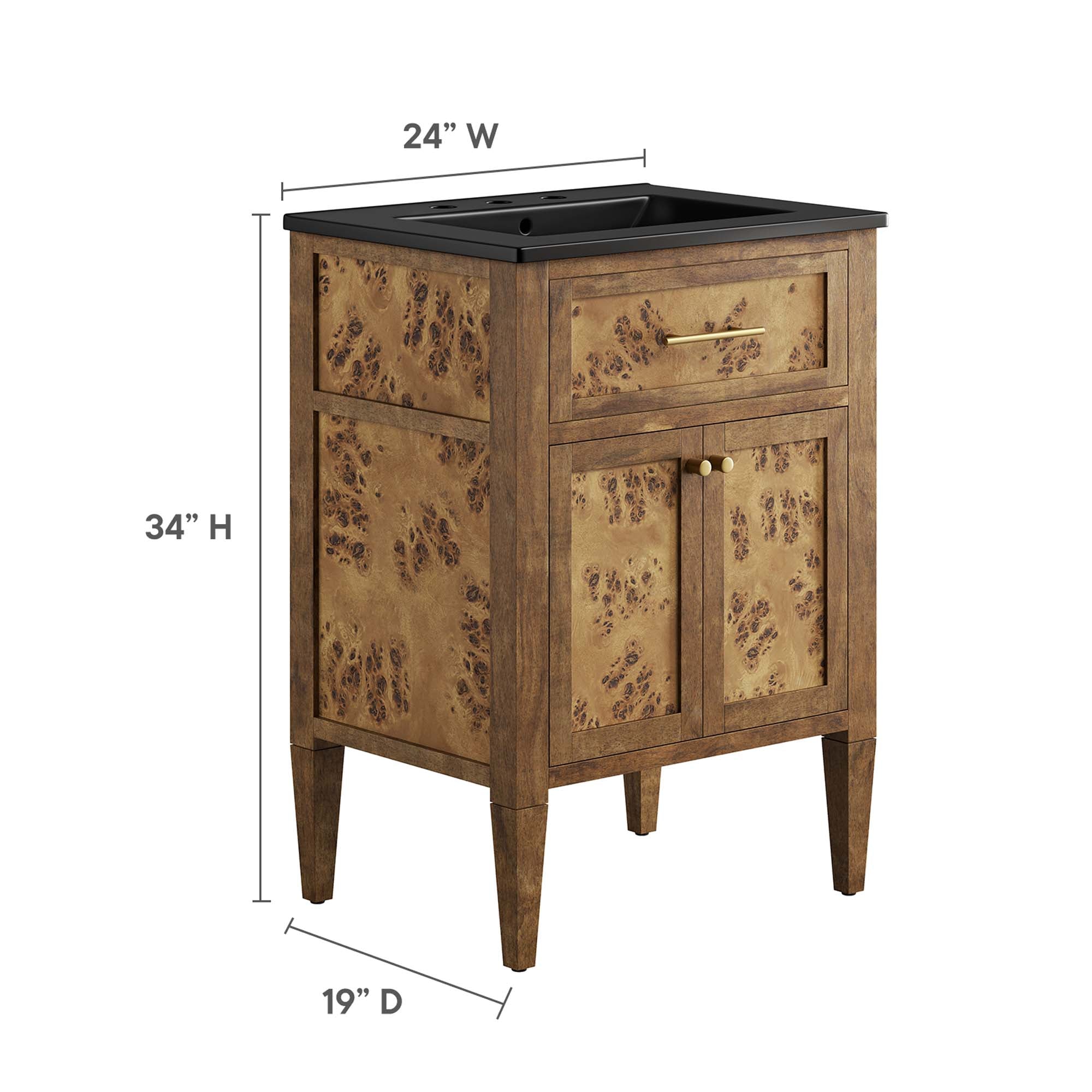 Elysian 24" Wood Bathroom Vanity by Modway