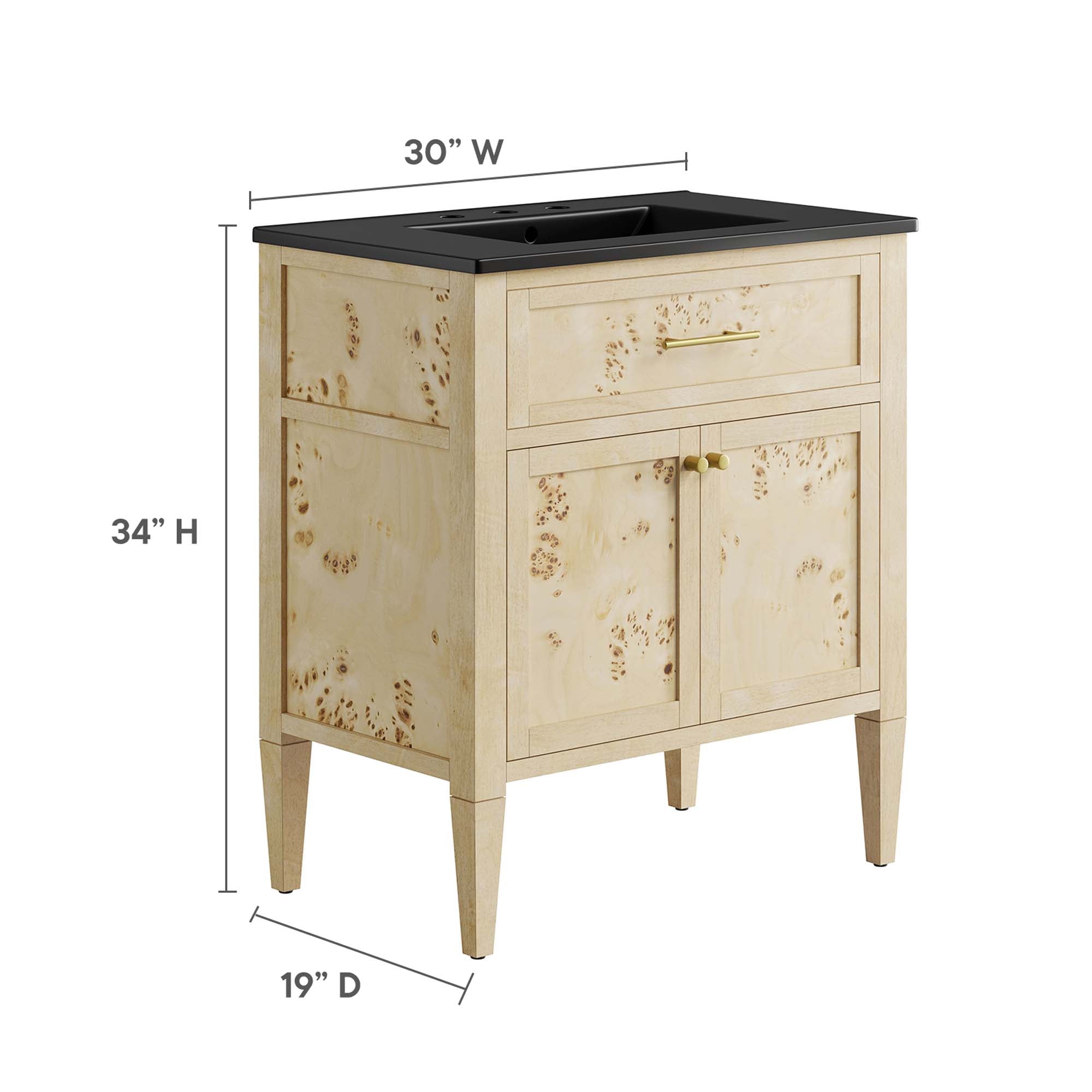 Elysian 30" Wood Bathroom Vanity by Modway