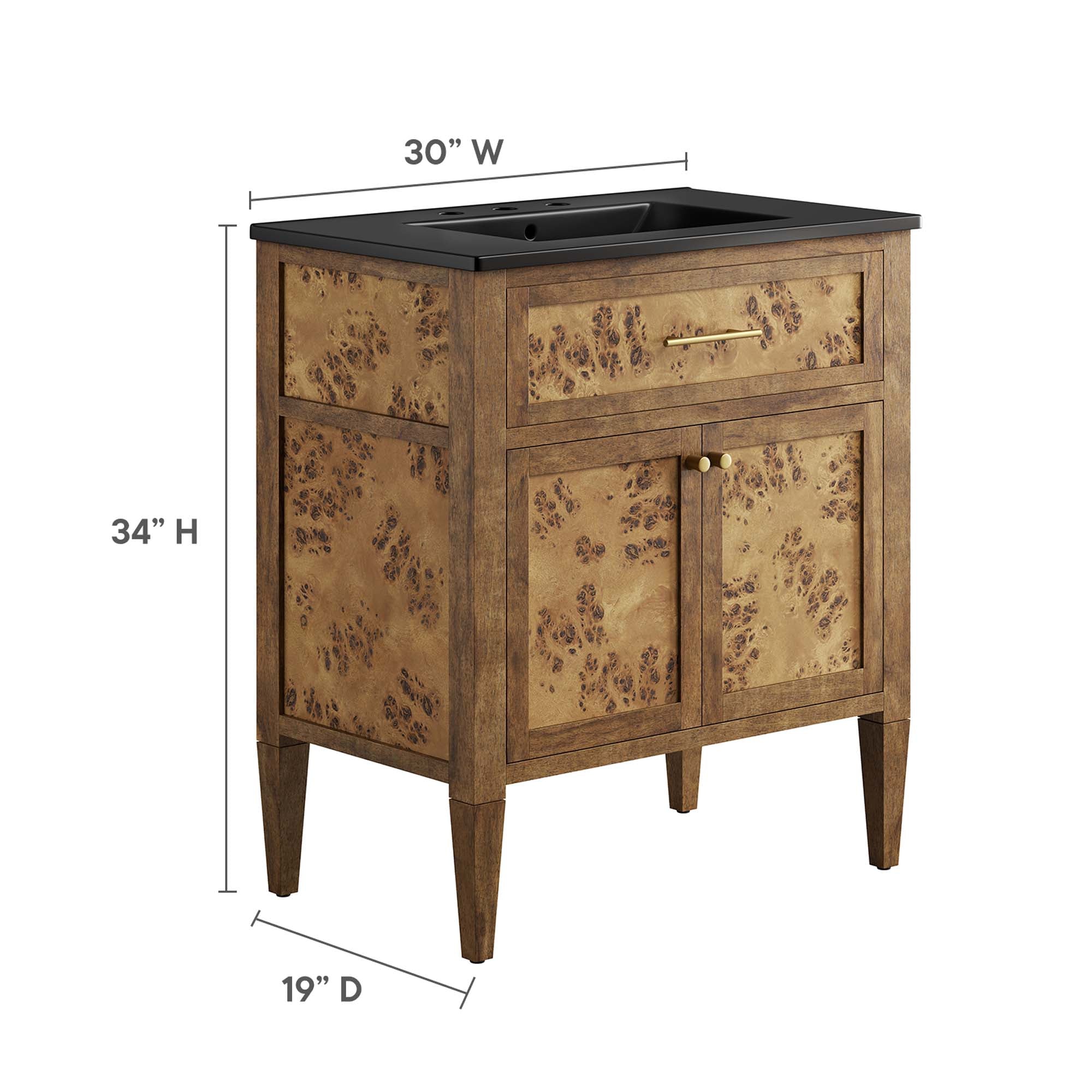 Elysian 30" Wood Bathroom Vanity by Modway