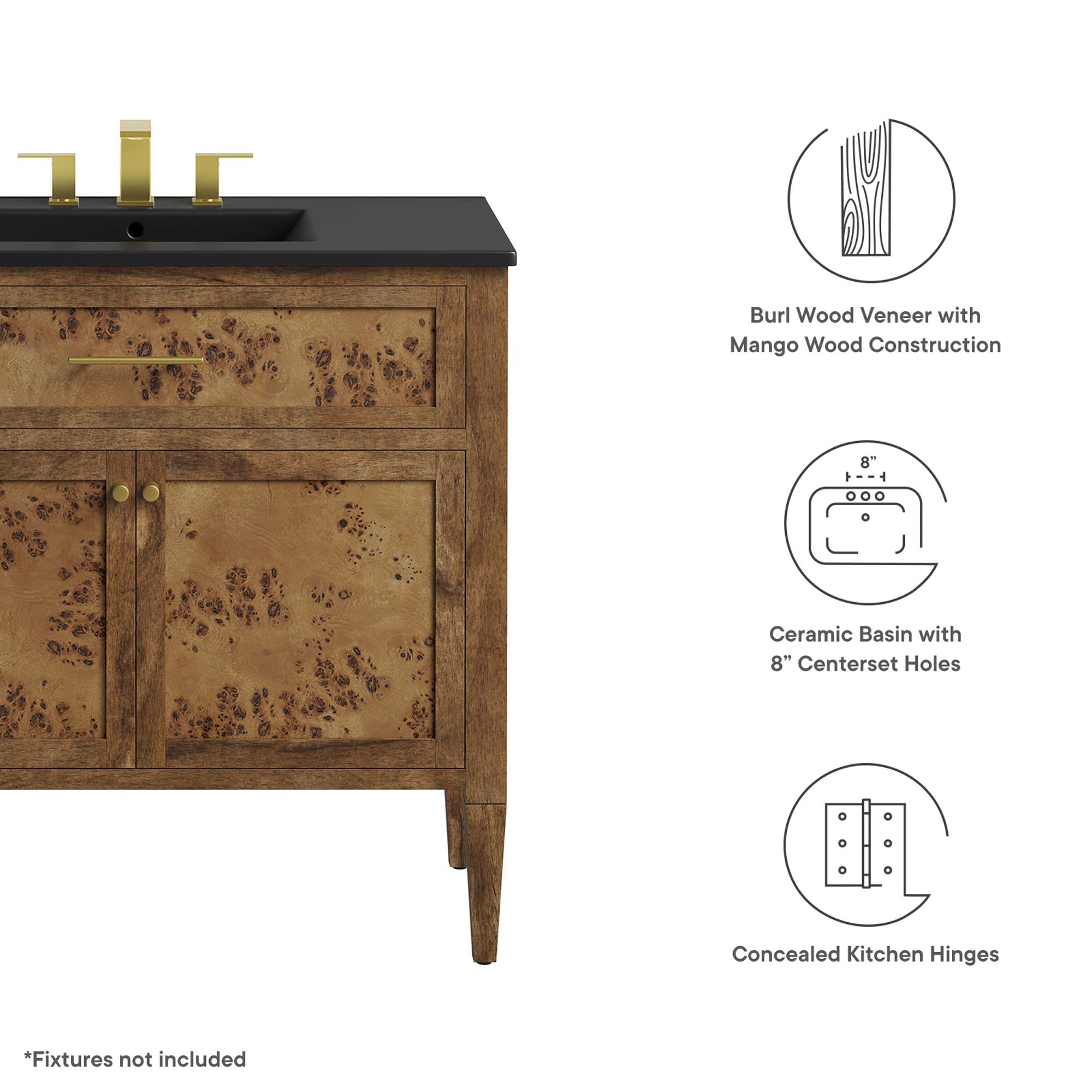 Elysian 36" Wood Bathroom Vanity by Modway