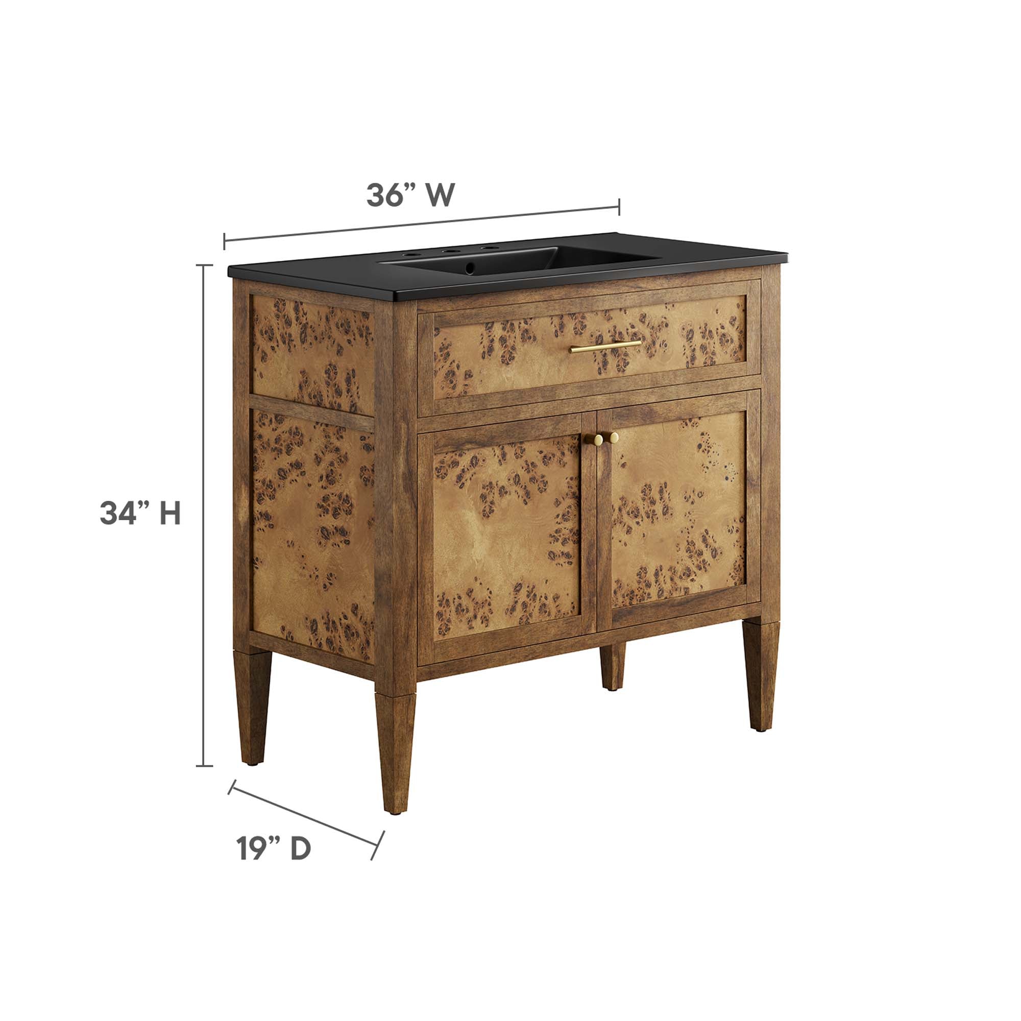 Elysian 36" Wood Bathroom Vanity by Modway