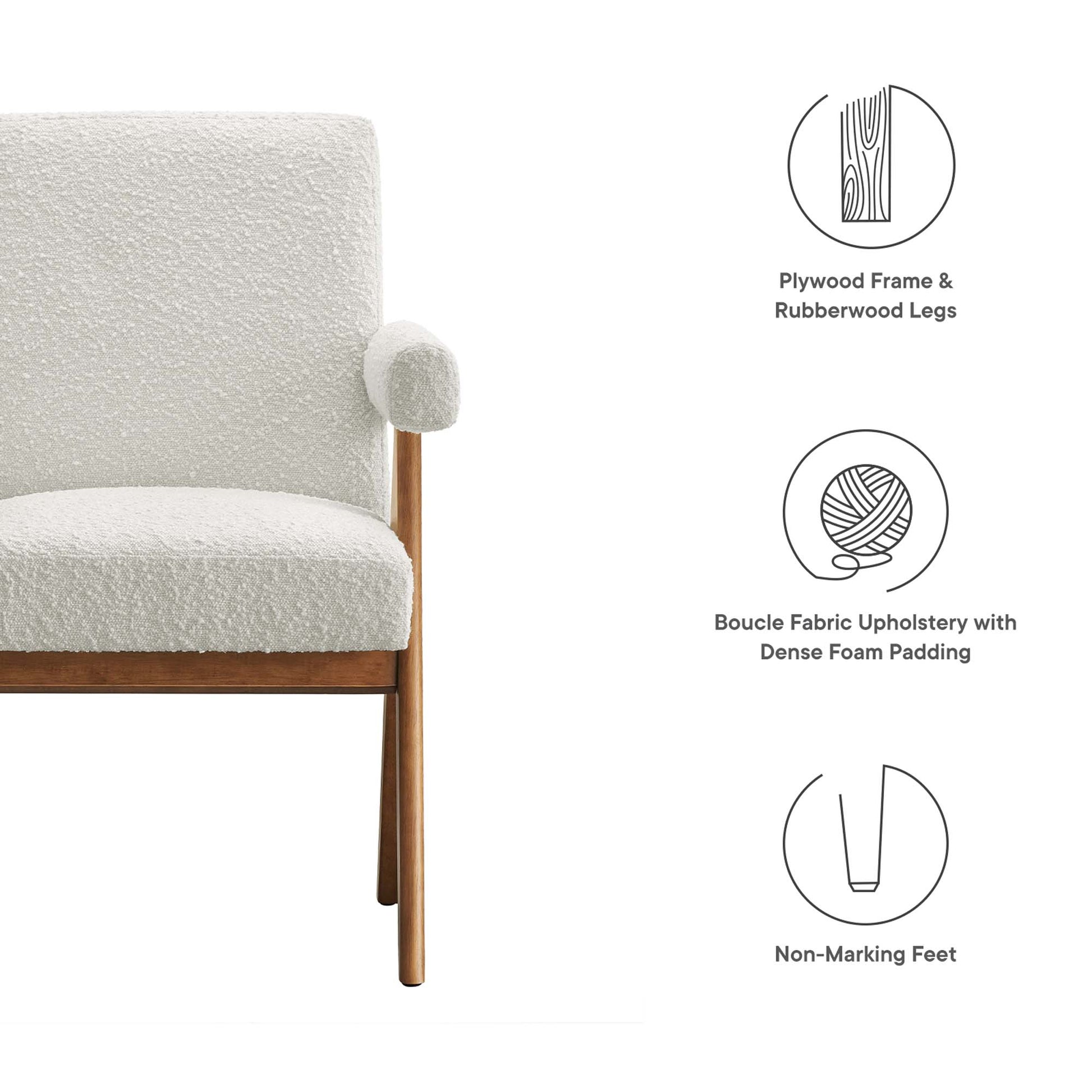 Lyra Boucle Fabric Dining Room Chair Set of 2 by Modway - Best Buy Furniture