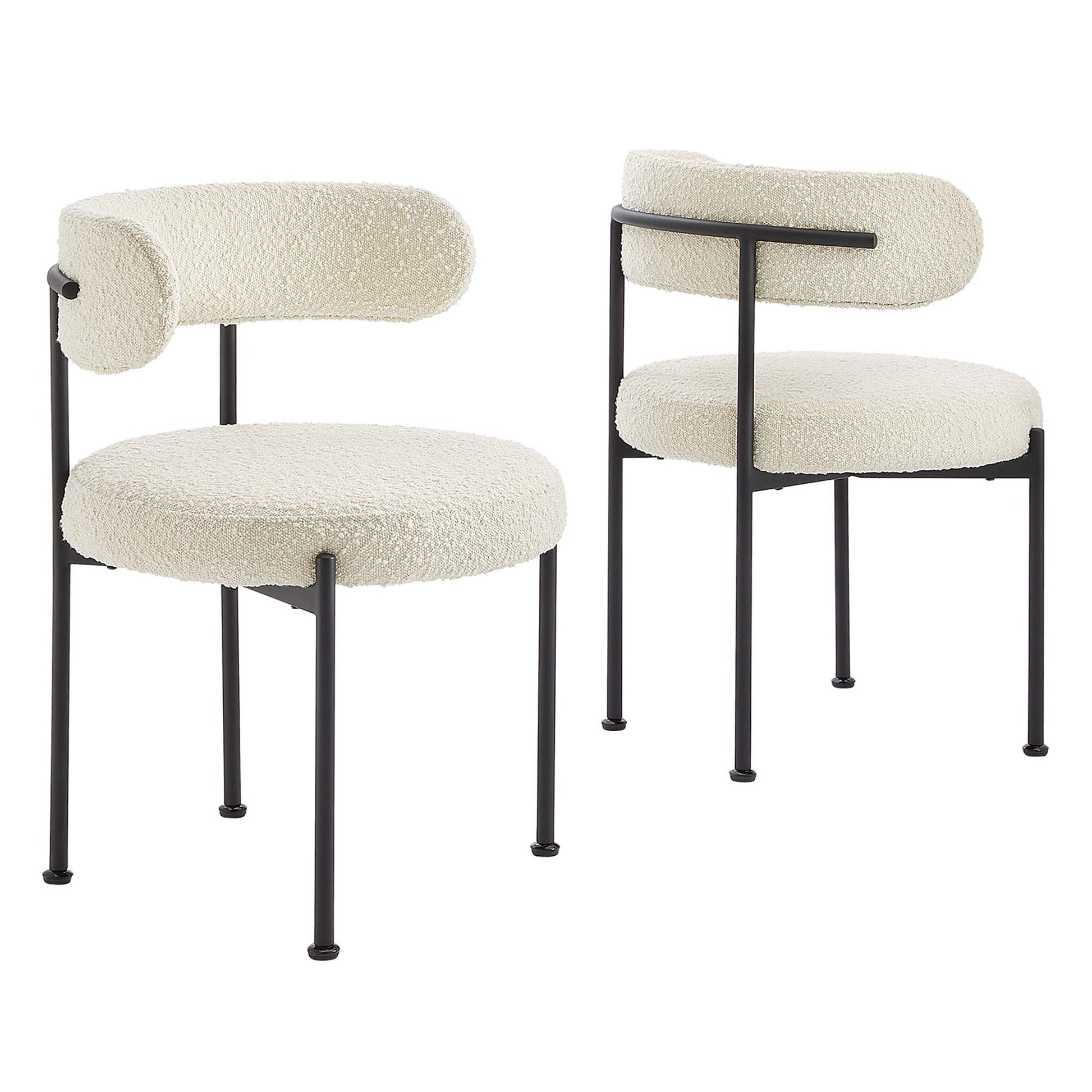 Albie Boucle Fabric Dining Chairs Set of 2 by Modway - Best Buy Furniture