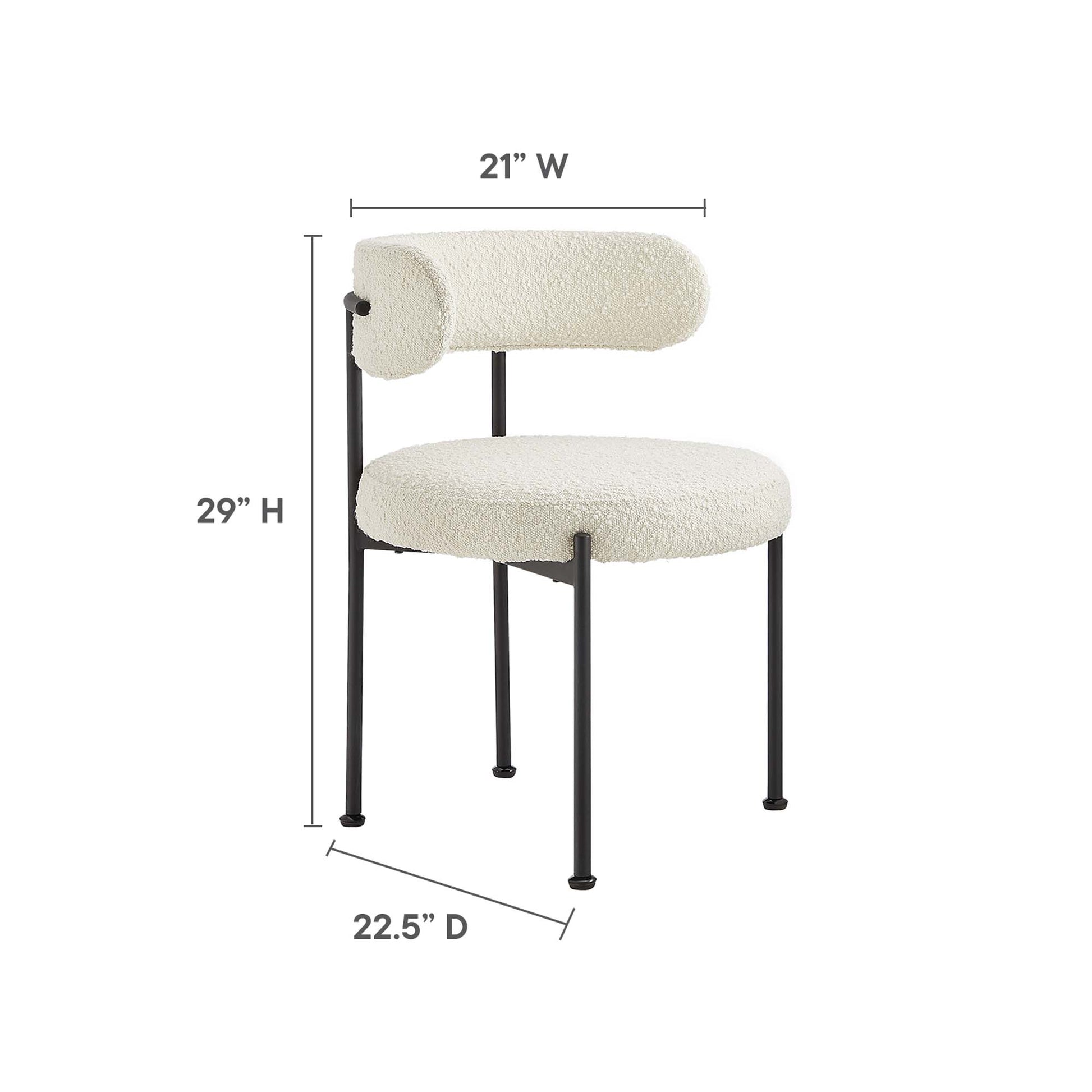 Albie Boucle Fabric Dining Chairs Set of 2 by Modway - Best Buy Furniture