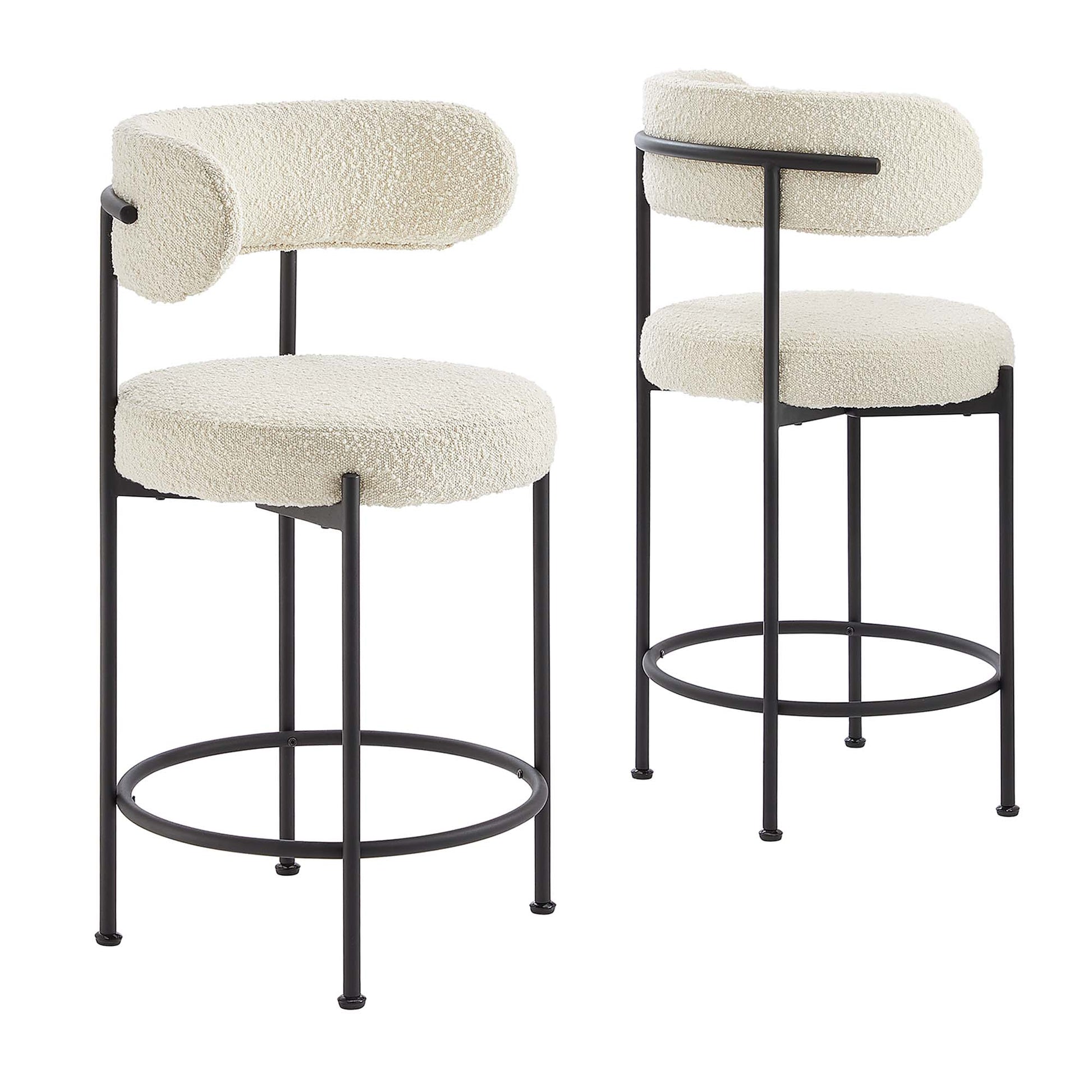 Albie Boucle Fabric Counter Stools Set of 2 by Modway - Best Buy Furniture