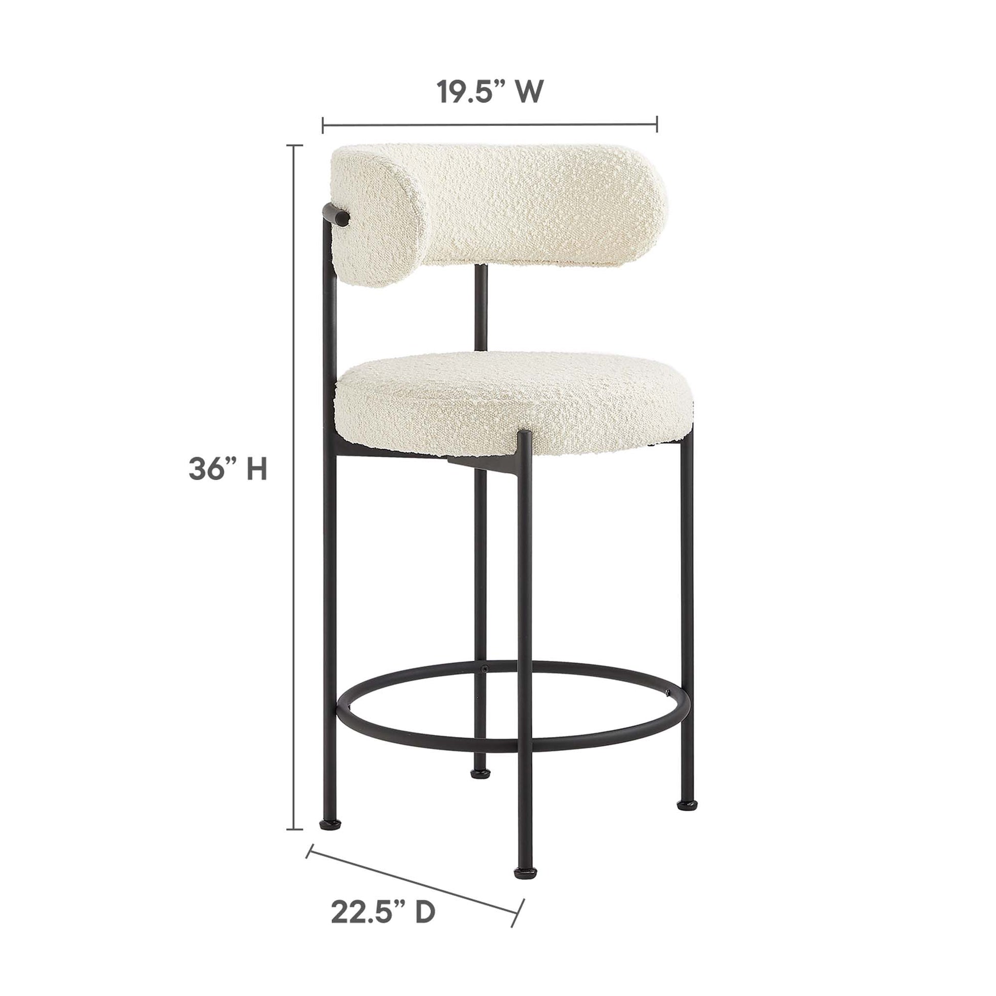 Albie Boucle Fabric Counter Stools Set of 2 by Modway - Best Buy Furniture