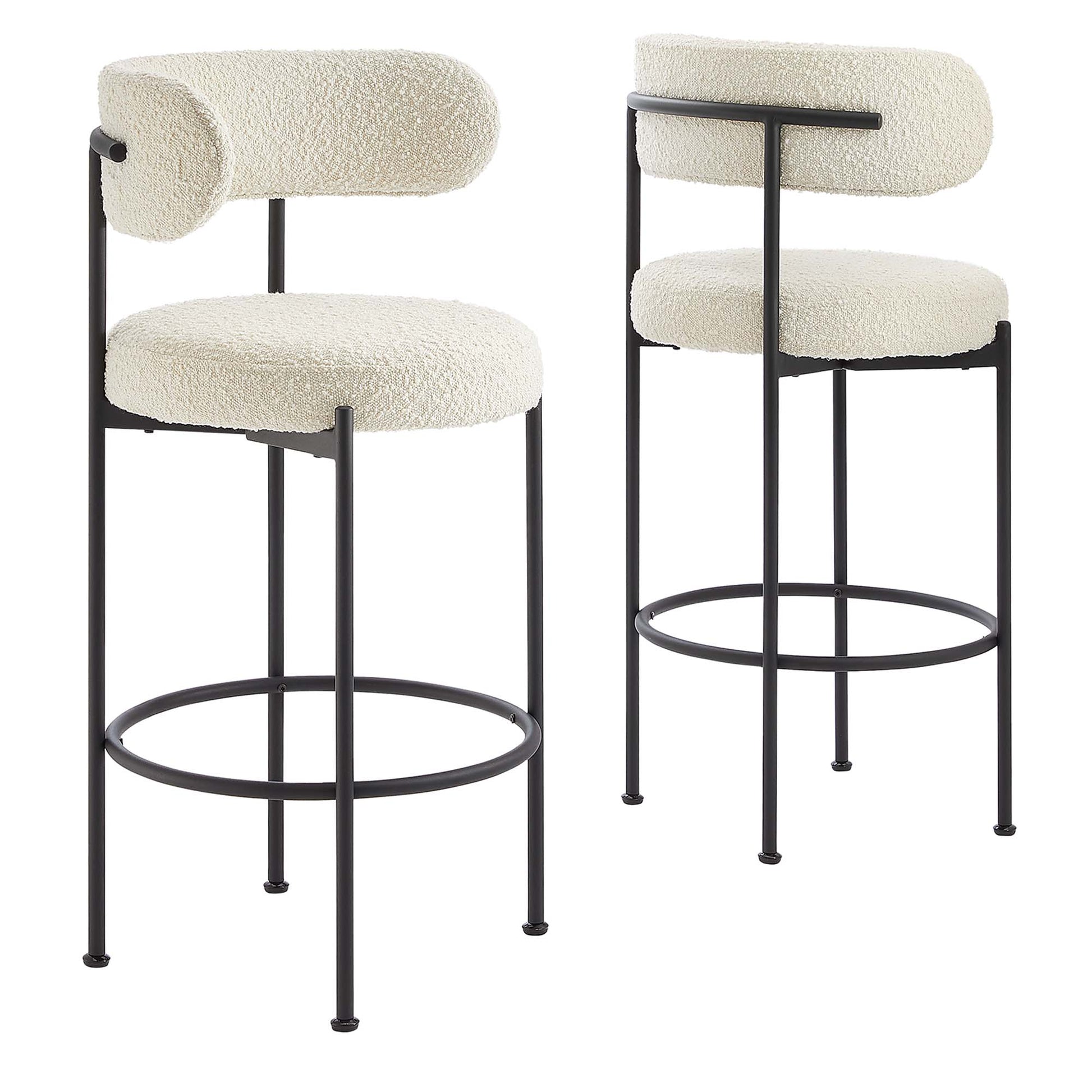Albie Boucle Fabric Bar Stools Set of 2 by Modway - Best Buy Furniture