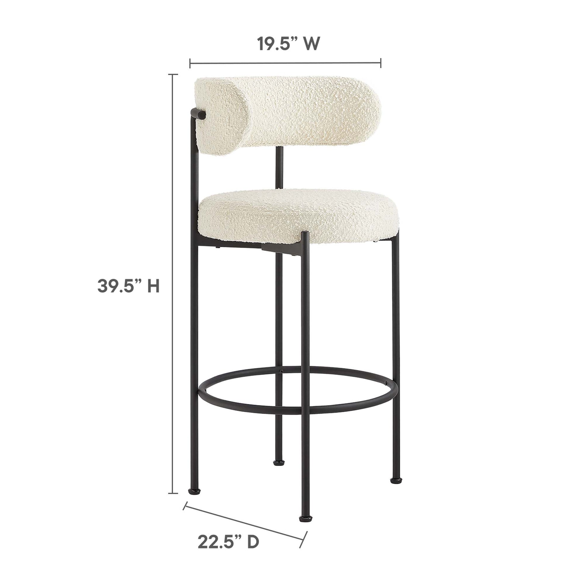 Albie Boucle Fabric Bar Stools Set of 2 by Modway - Best Buy Furniture