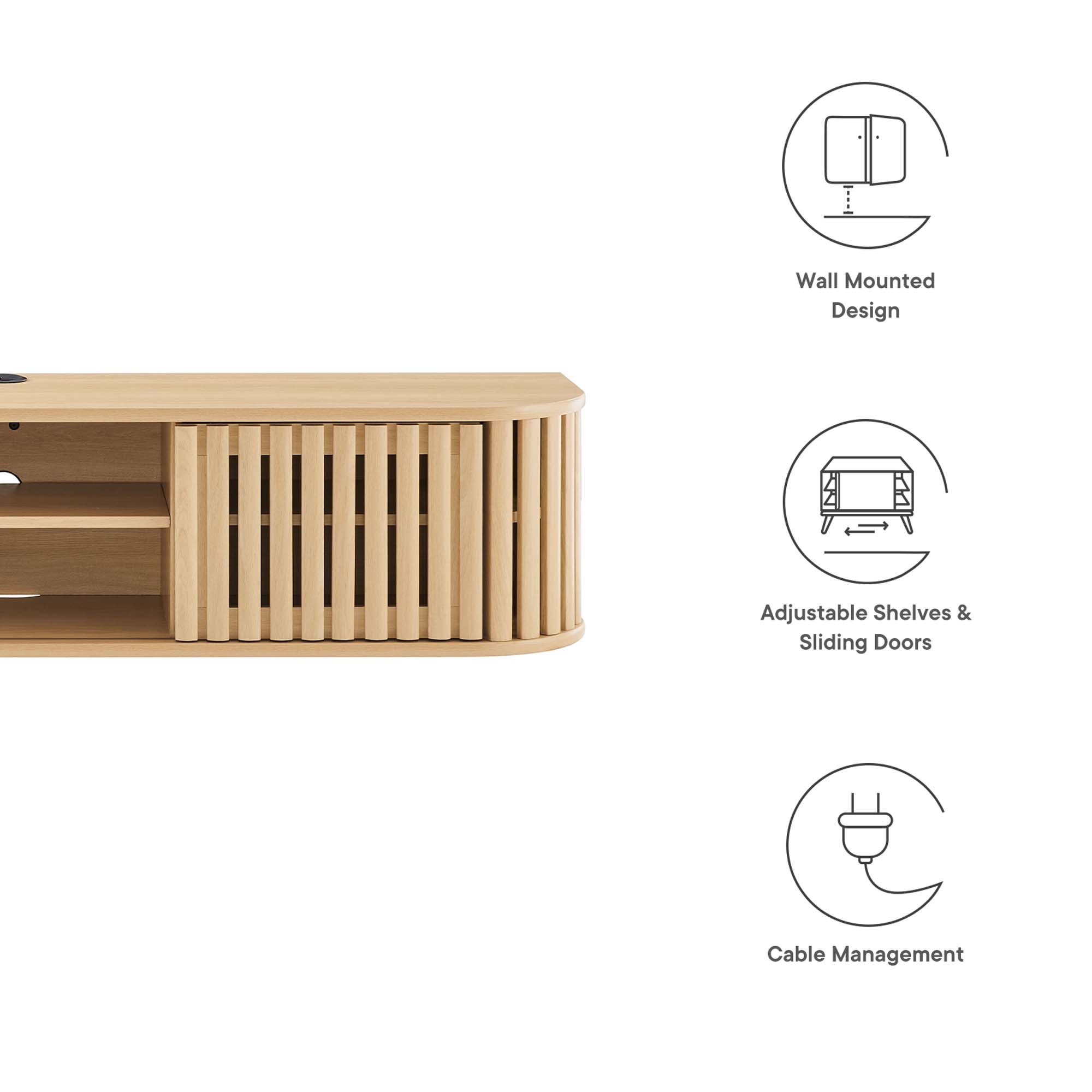 Fortitude 63" Wall-Mounted TV Stand by Modway - Best Buy Furniture