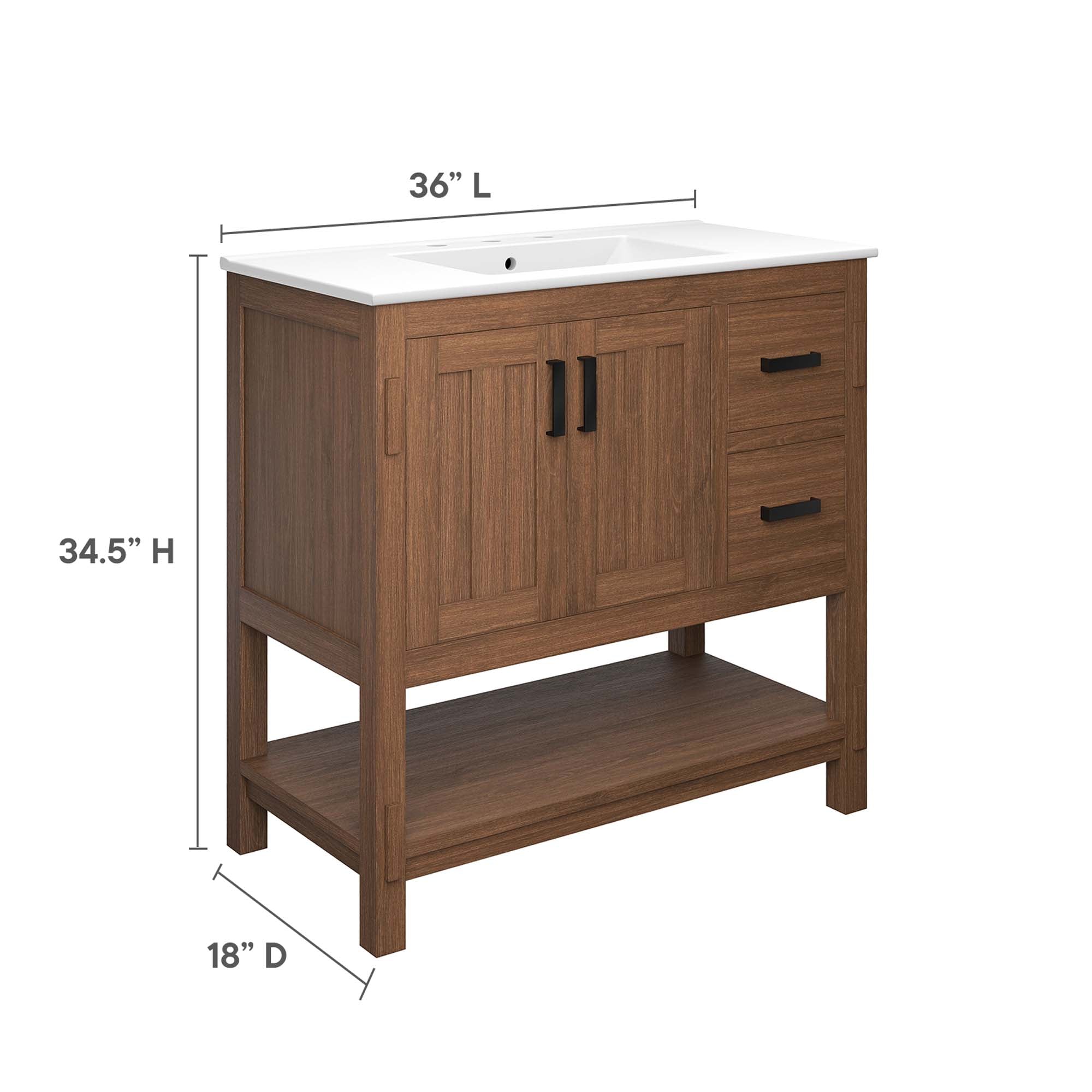 Ashlyn 36� Wood Bathroom Vanity by Modway - Best Buy Furniture