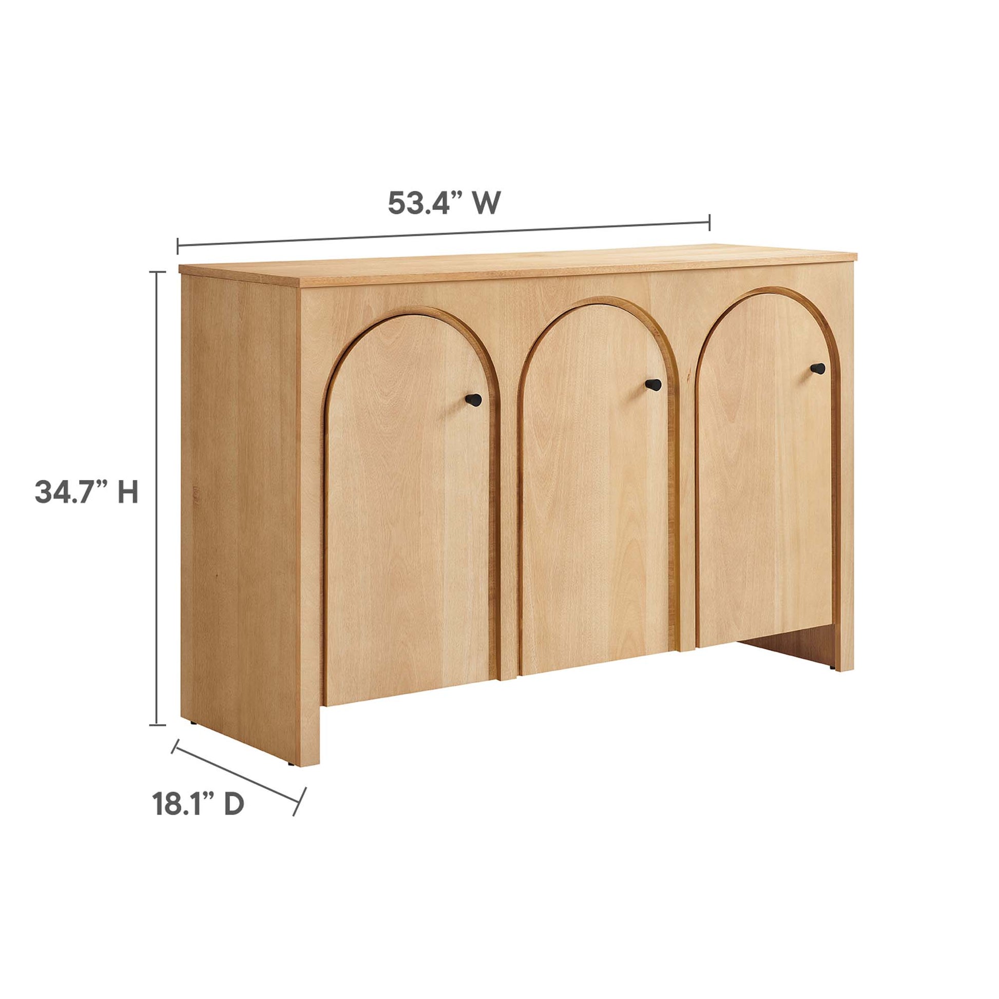 Appia 3-Door Arched Door Sideboard Storage Cabinet by Modway - Best Buy Furniture