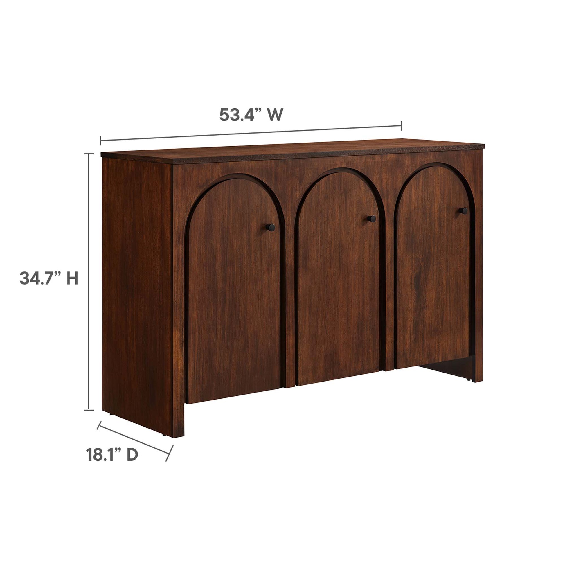Appia 3-Door Arched Door Sideboard Storage Cabinet by Modway - Best Buy Furniture