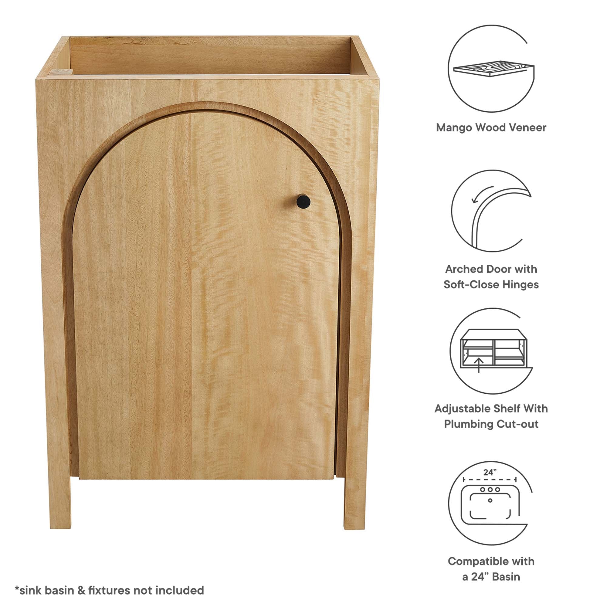Appia 24" Bathroom Vanity Cabinet (Sink Basin Not Included) by Modway