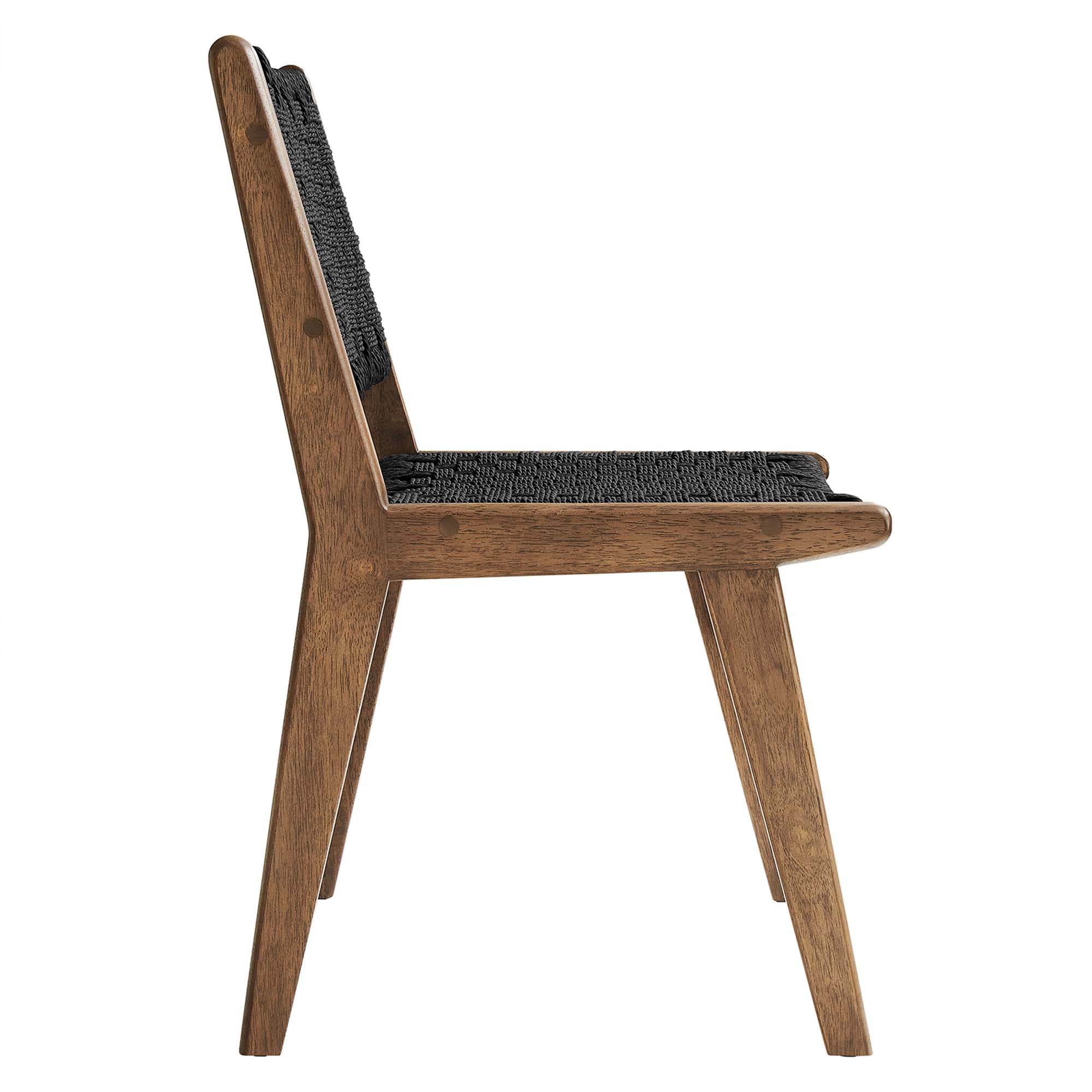 Saoirse Woven Rope Wood Dining Side Chair Set of 2 by Modway