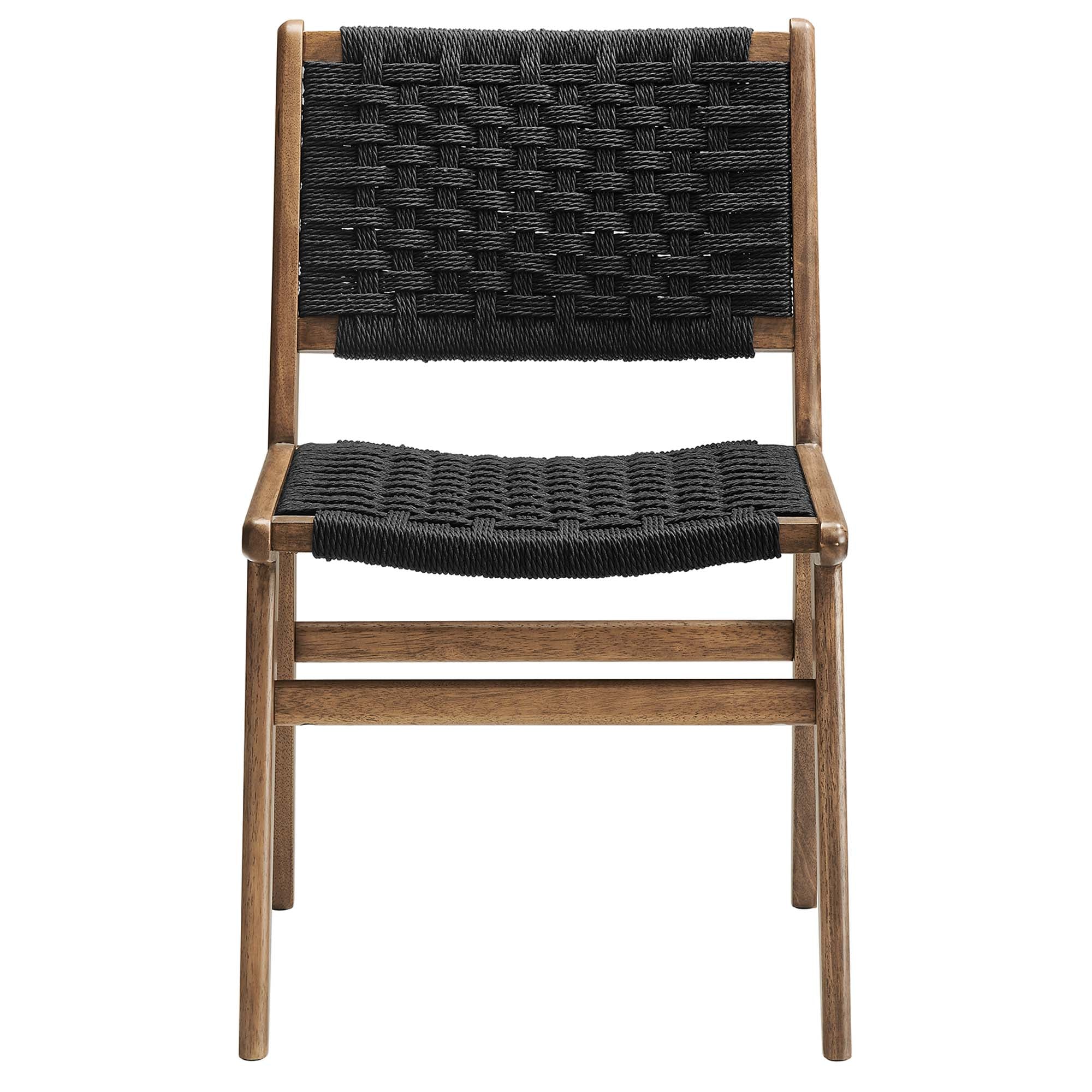 Saoirse Woven Rope Wood Dining Side Chair Set of 2 by Modway