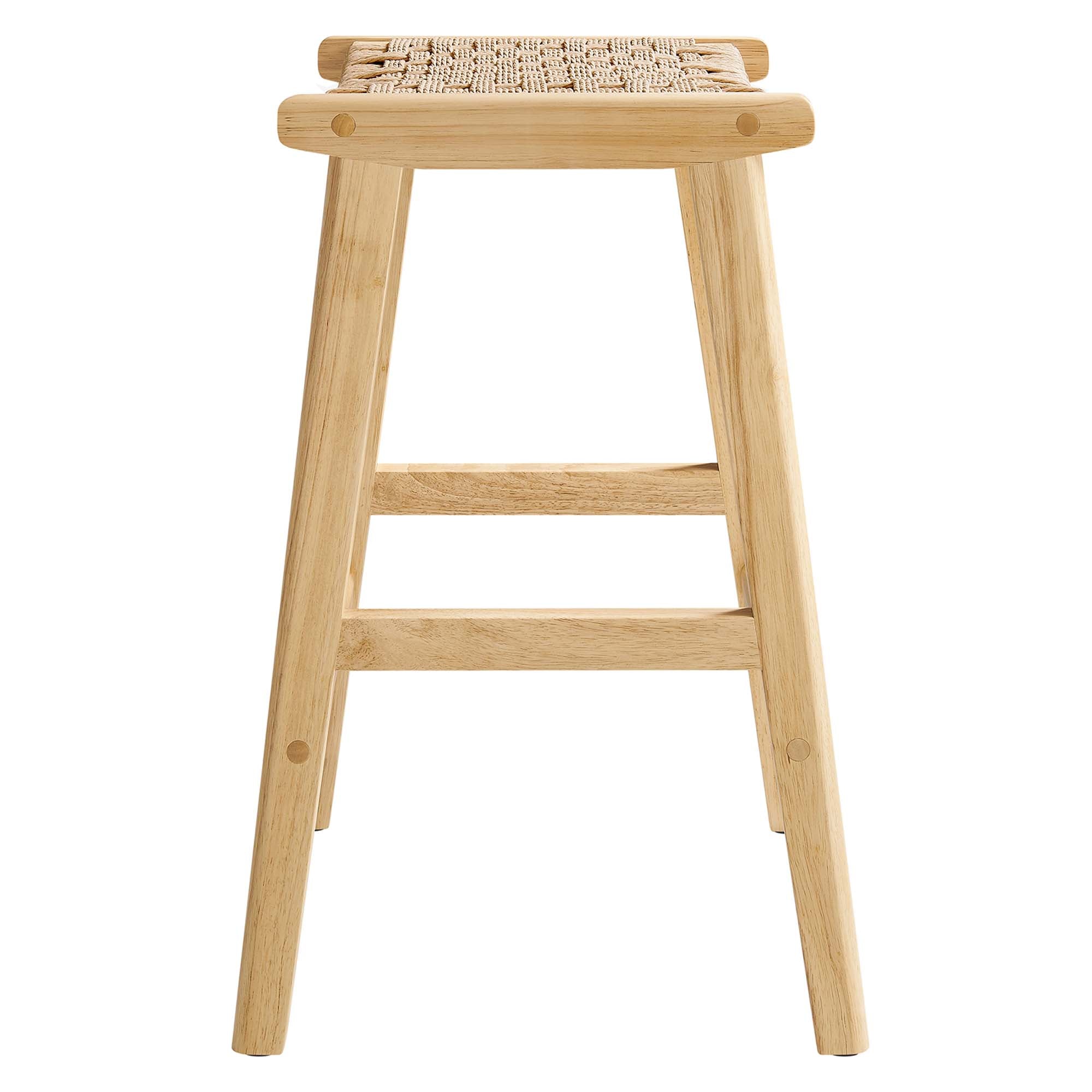 Saoirse Woven Rope Wood Counter Stool Set of 2 by Modway