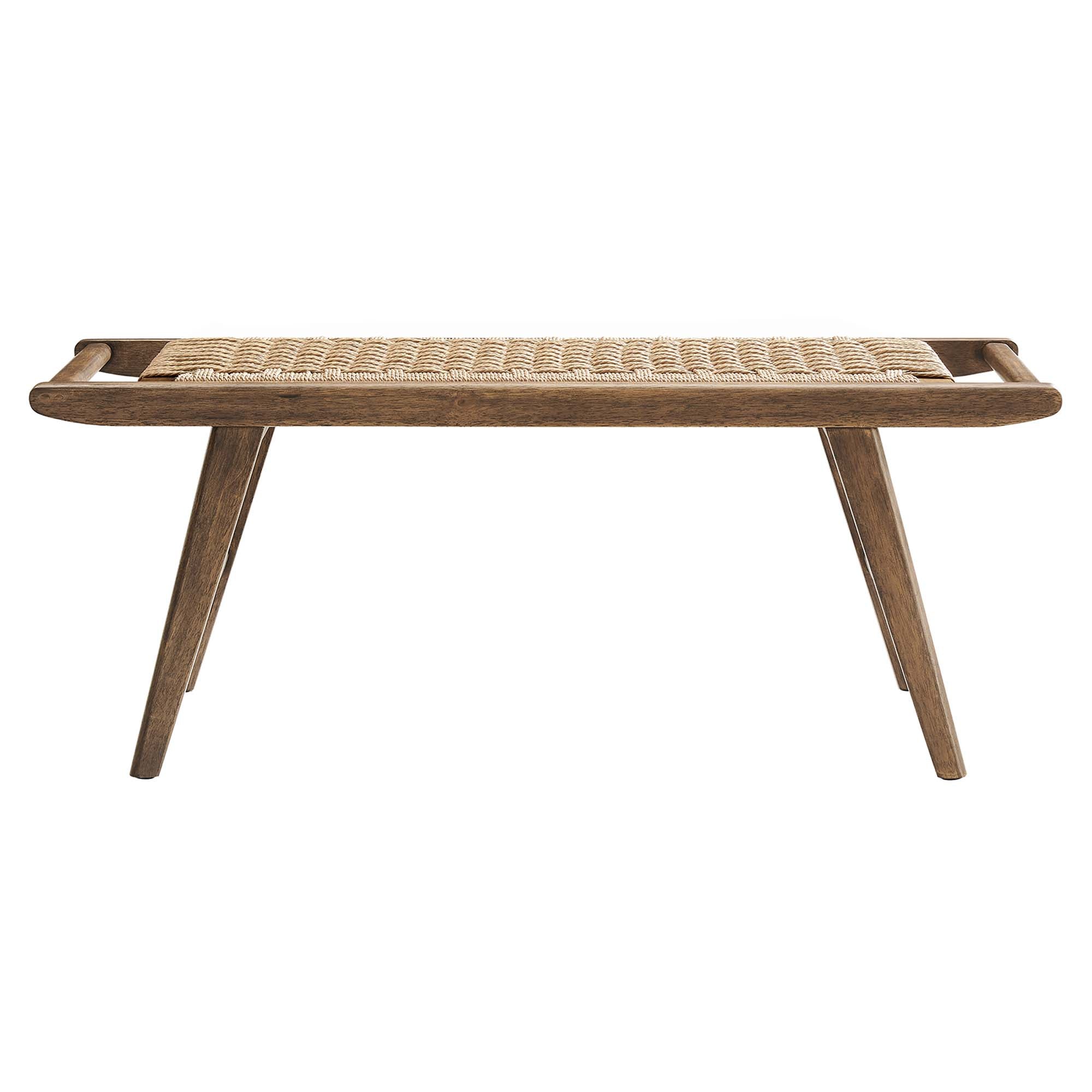 Saoirse 47" Wove Rope Wood Bench by Modway