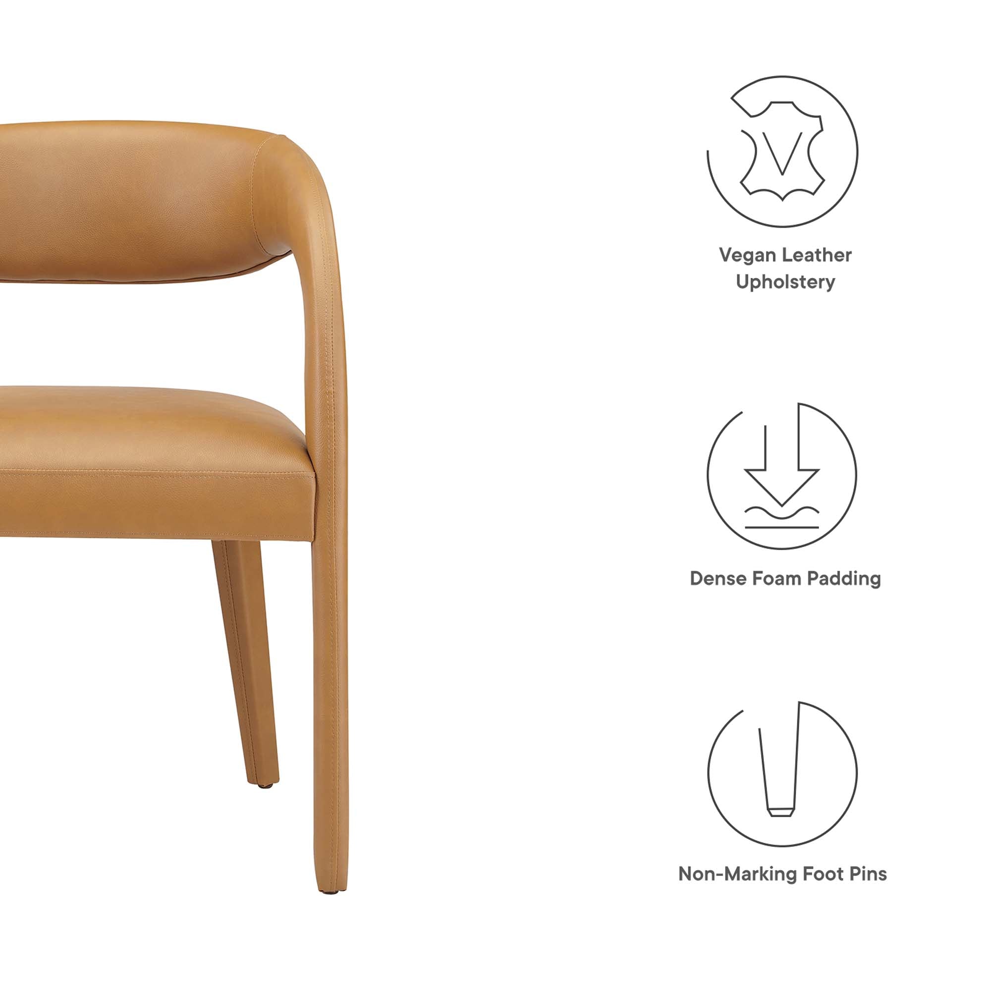 Pinnacle Vegan Leather Dining Chair Set of 2 by Modway
