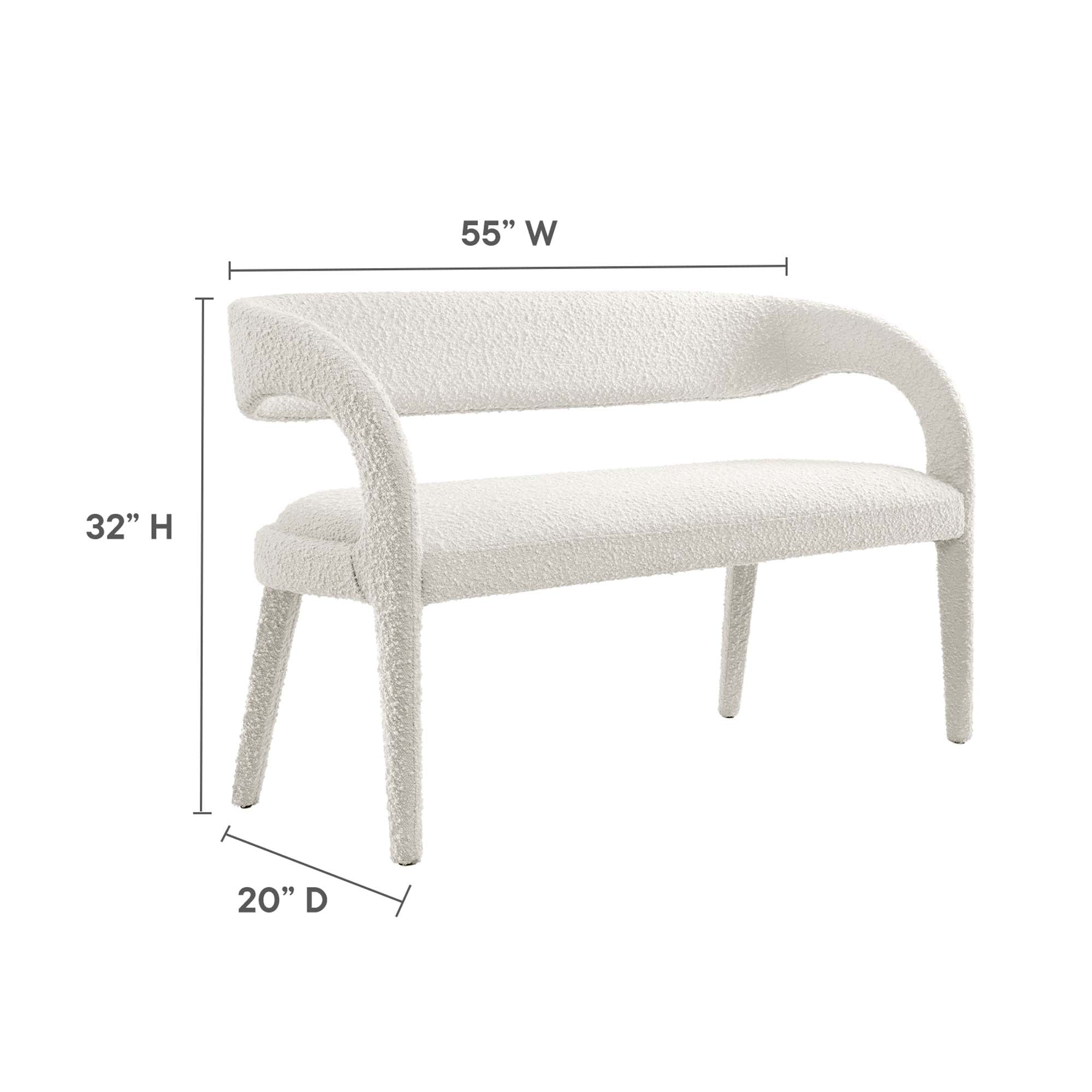 Pinnacle Boucle Fabric Accent Bench by Modway
