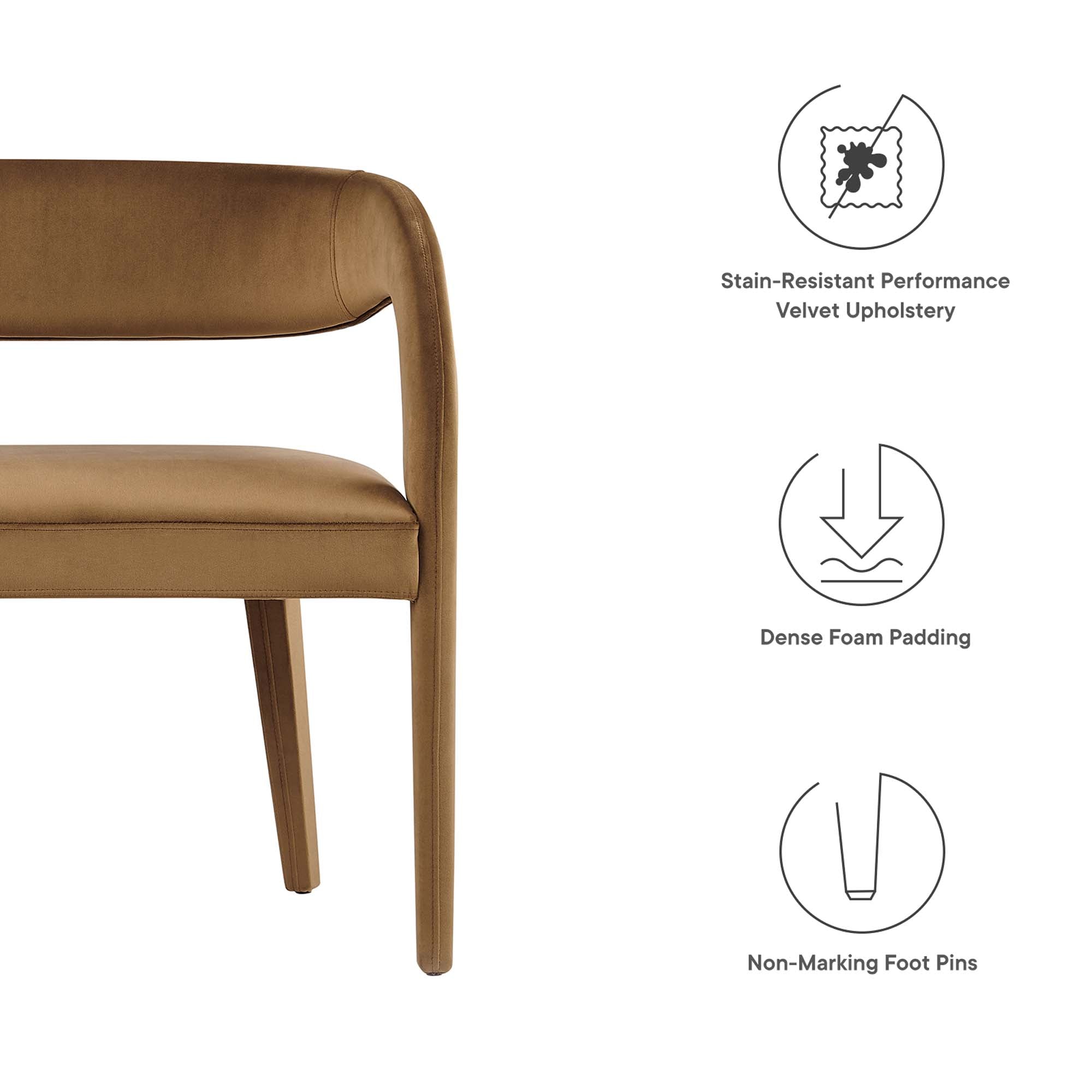 Pinnacle Performance Velvet Accent Bench by Modway