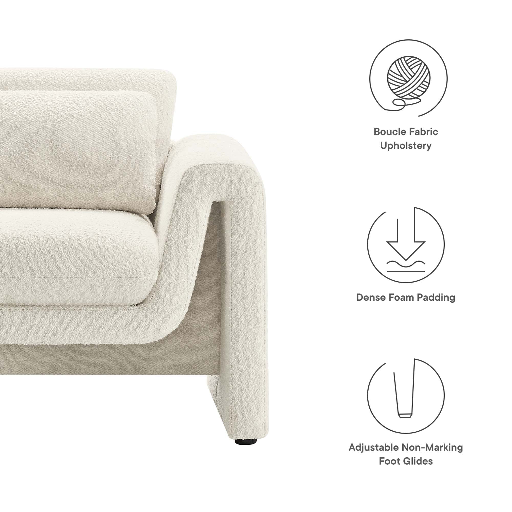 Waverly Boucle Upholstered Armchair by Modway