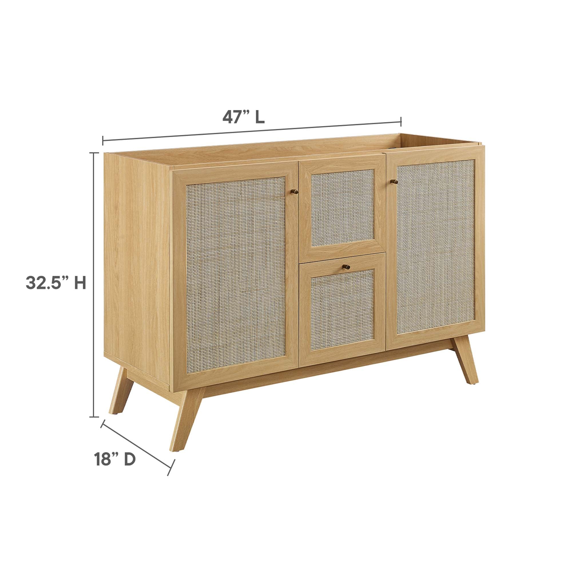 Soma 48� Single or Double Sink Compatible Bathroom Vanity Cabinet (Sink Basin Not Included) by Modway