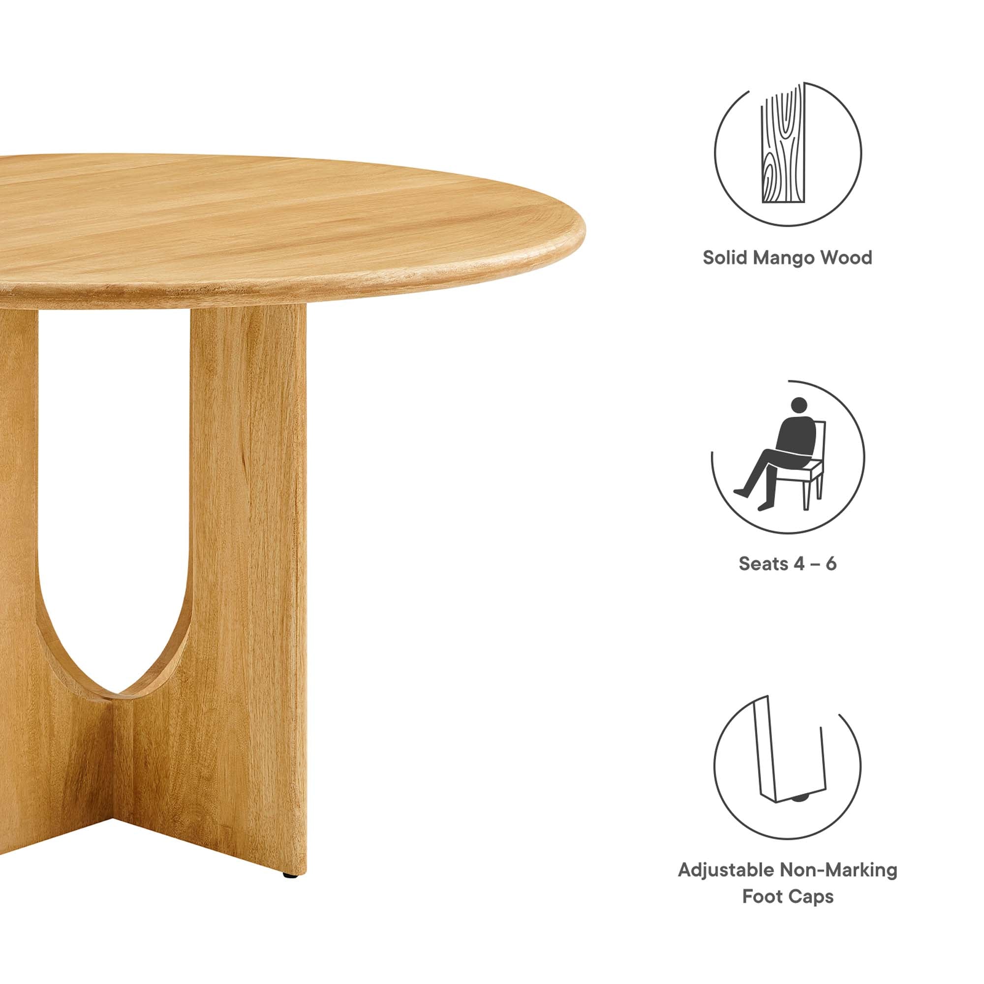 Rivian Round 48" Wood Dining Table by Modway