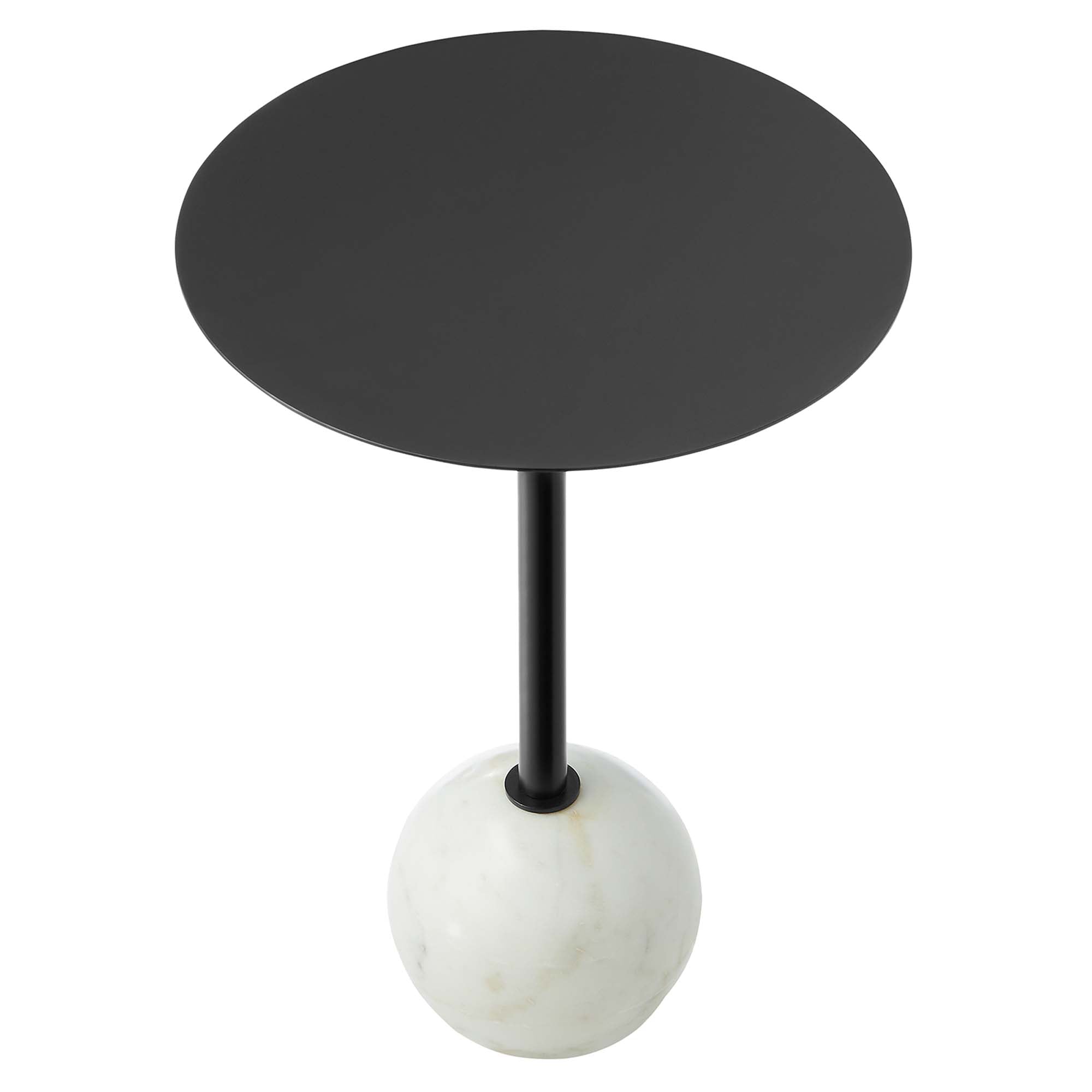 Aliza Round White Marble Side Table by Modway