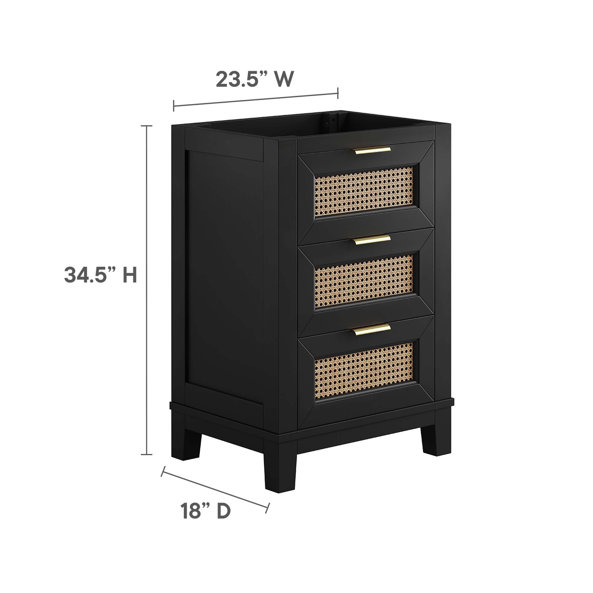 Dixie 24" Solid Wood Bathroom Vanity Cabinet (Sink Basin Not Included) by Modway