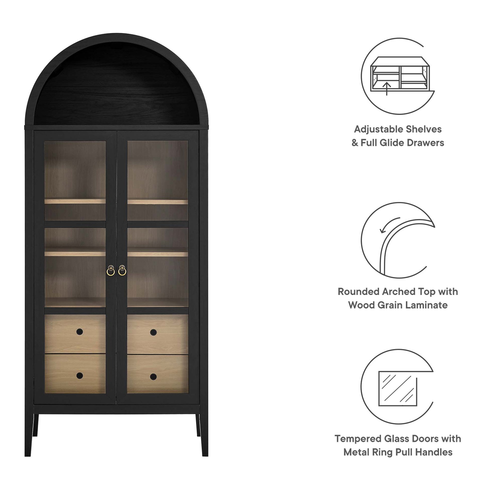 Nolan Tall Arched Storage Display Cabinet by Modway - Best Buy Furniture