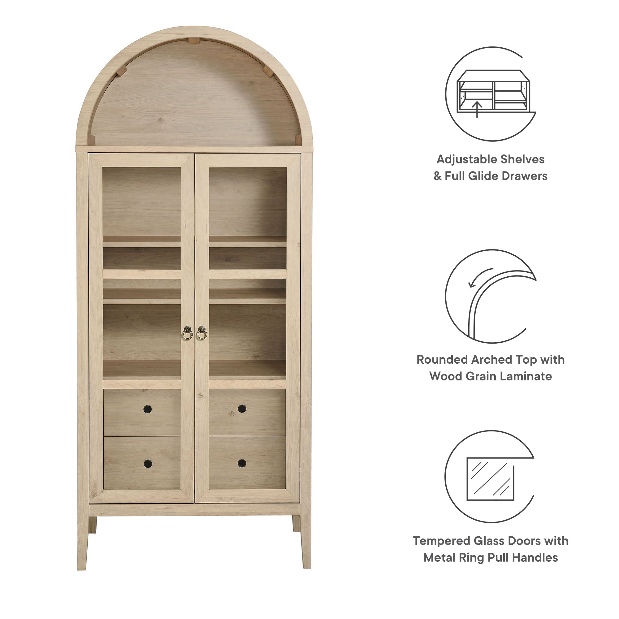 Nolan Tall Arched Storage Display Cabinet by Modway - Best Buy Furniture