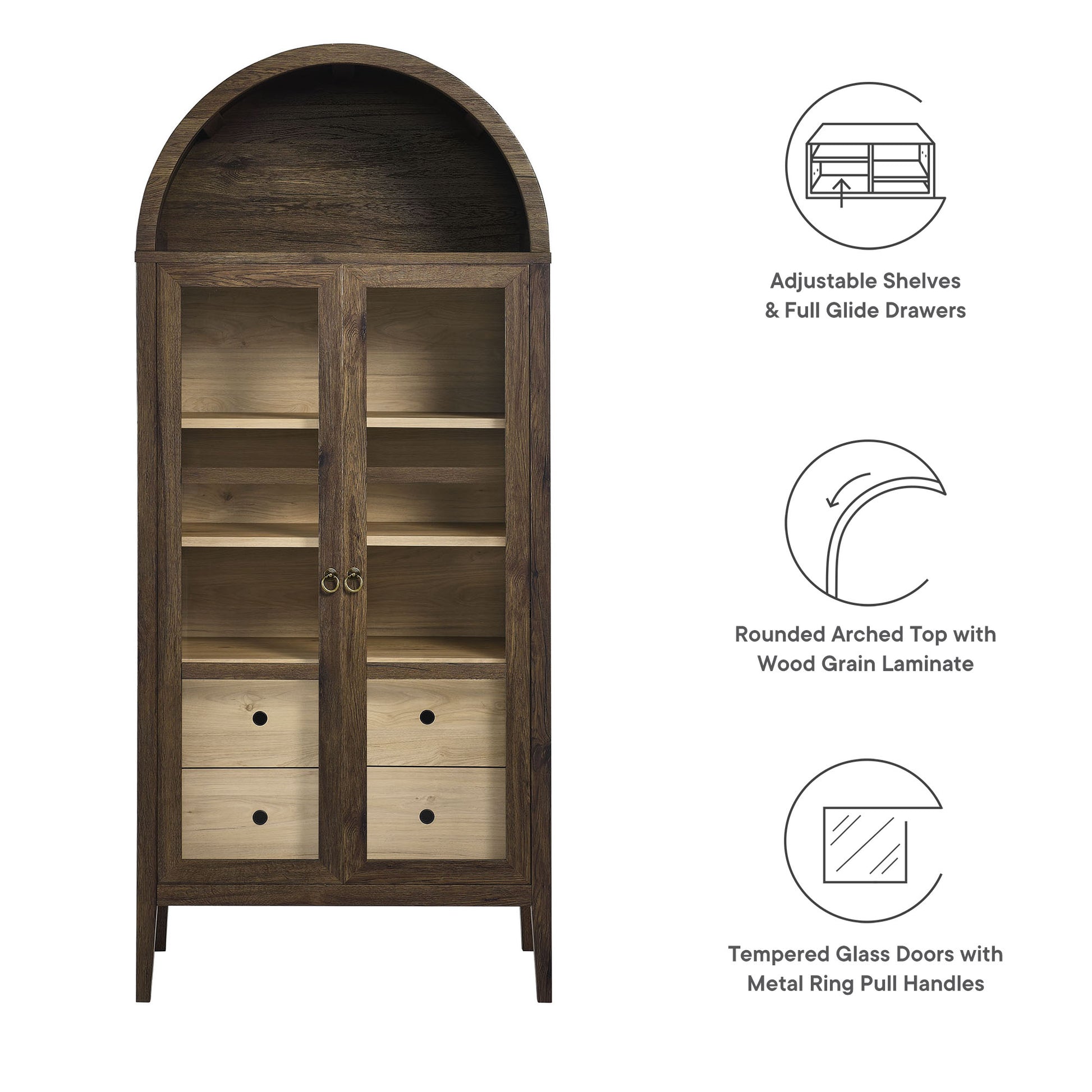 Nolan Tall Arched Storage Display Cabinet by Modway - Best Buy Furniture