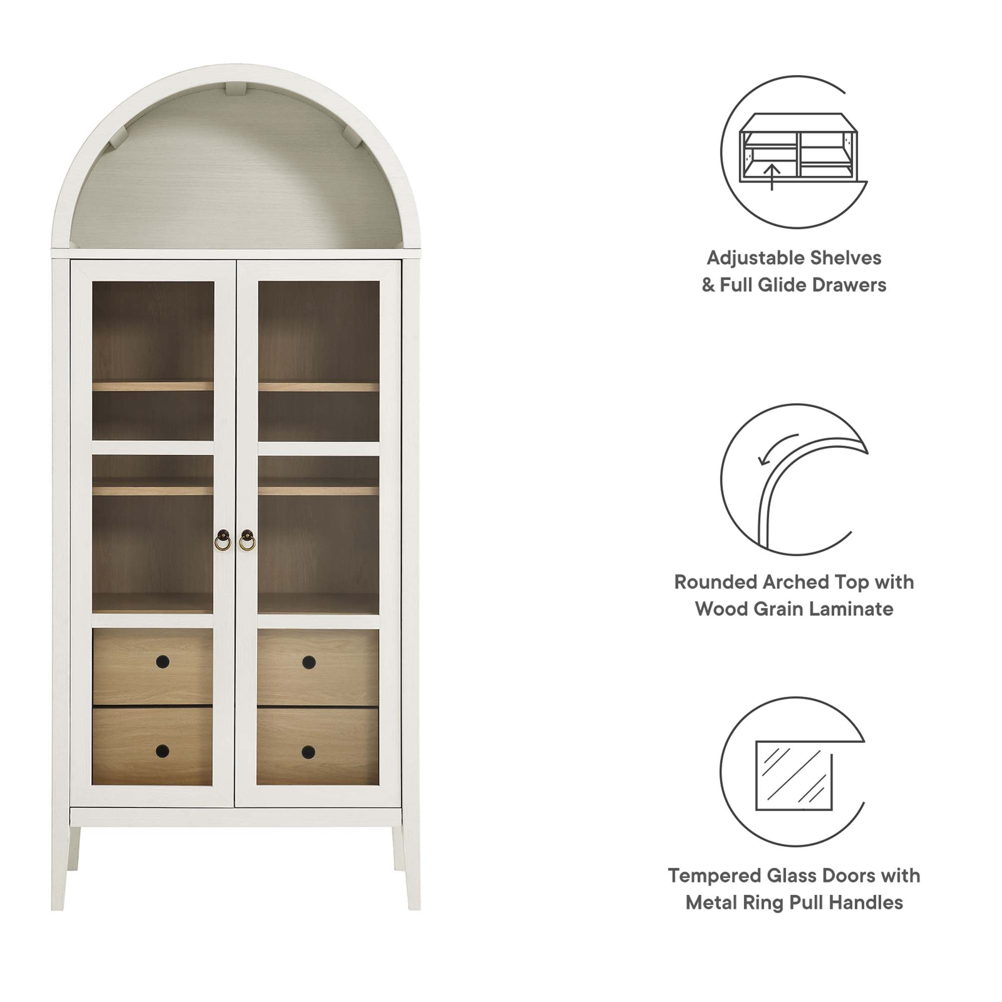 Nolan Tall Arched Storage Display Cabinet by Modway - Best Buy Furniture