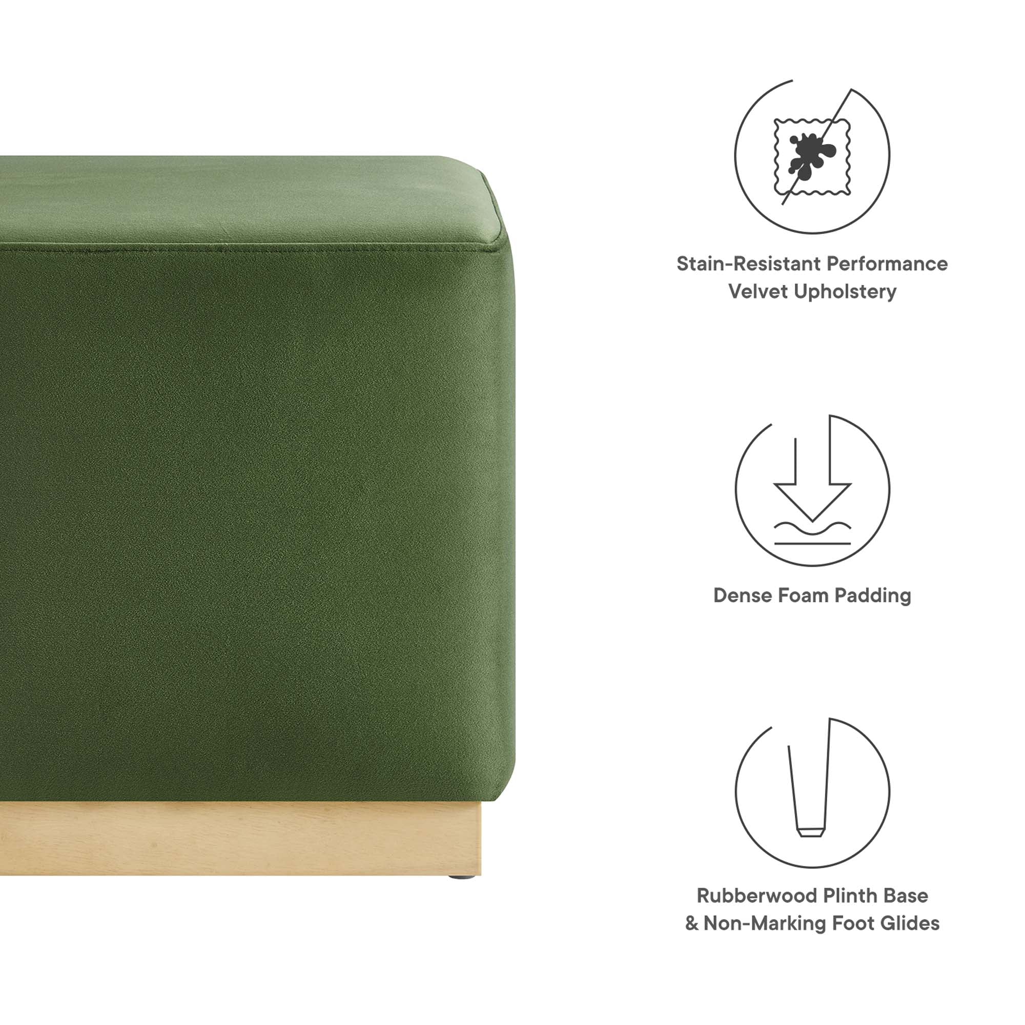 Tilden 17" Square Performance Velvet Upholstered Ottoman by Modway