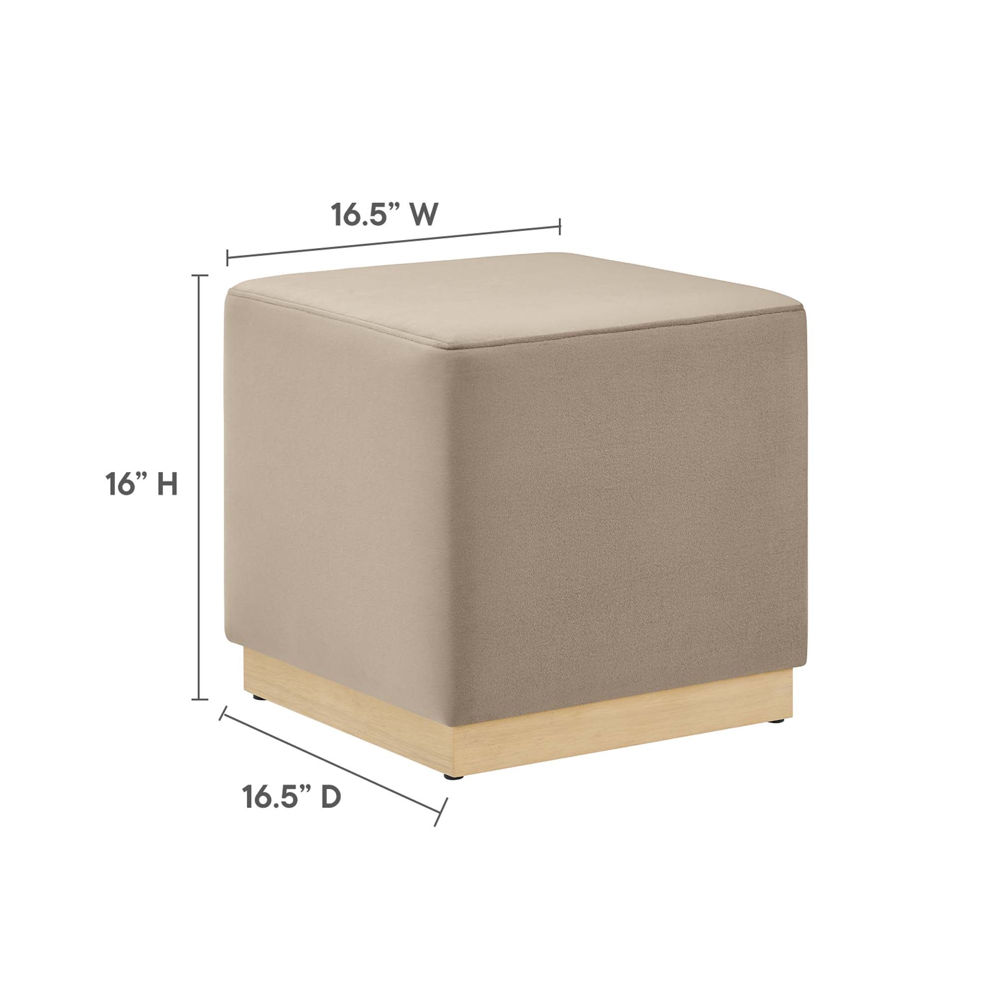 Tilden 17" Square Performance Velvet Upholstered Ottoman by Modway