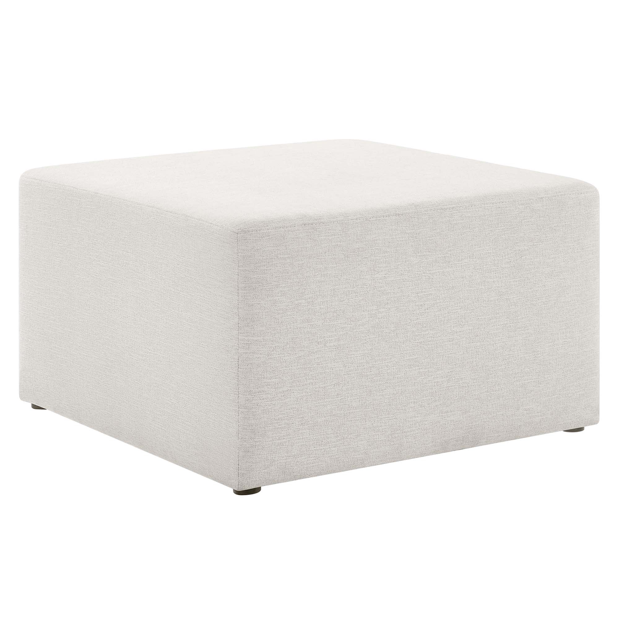 Callum Large 28" Square Woven Heathered Fabric Upholstered Ottoman by Modway