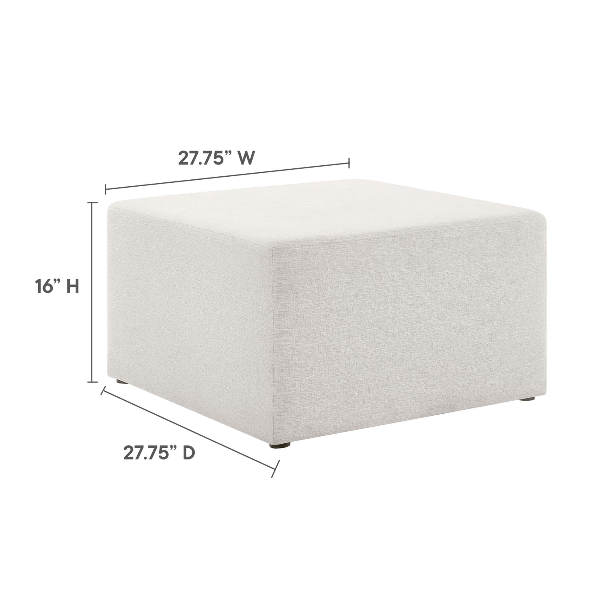 Callum Large 28" Square Woven Heathered Fabric Upholstered Ottoman by Modway