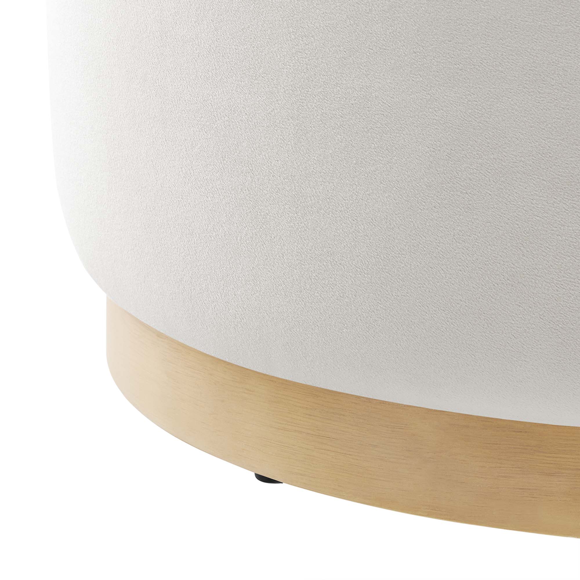 Tilden Large 23" Round Performance Velvet Upholstered Ottoman by Modway