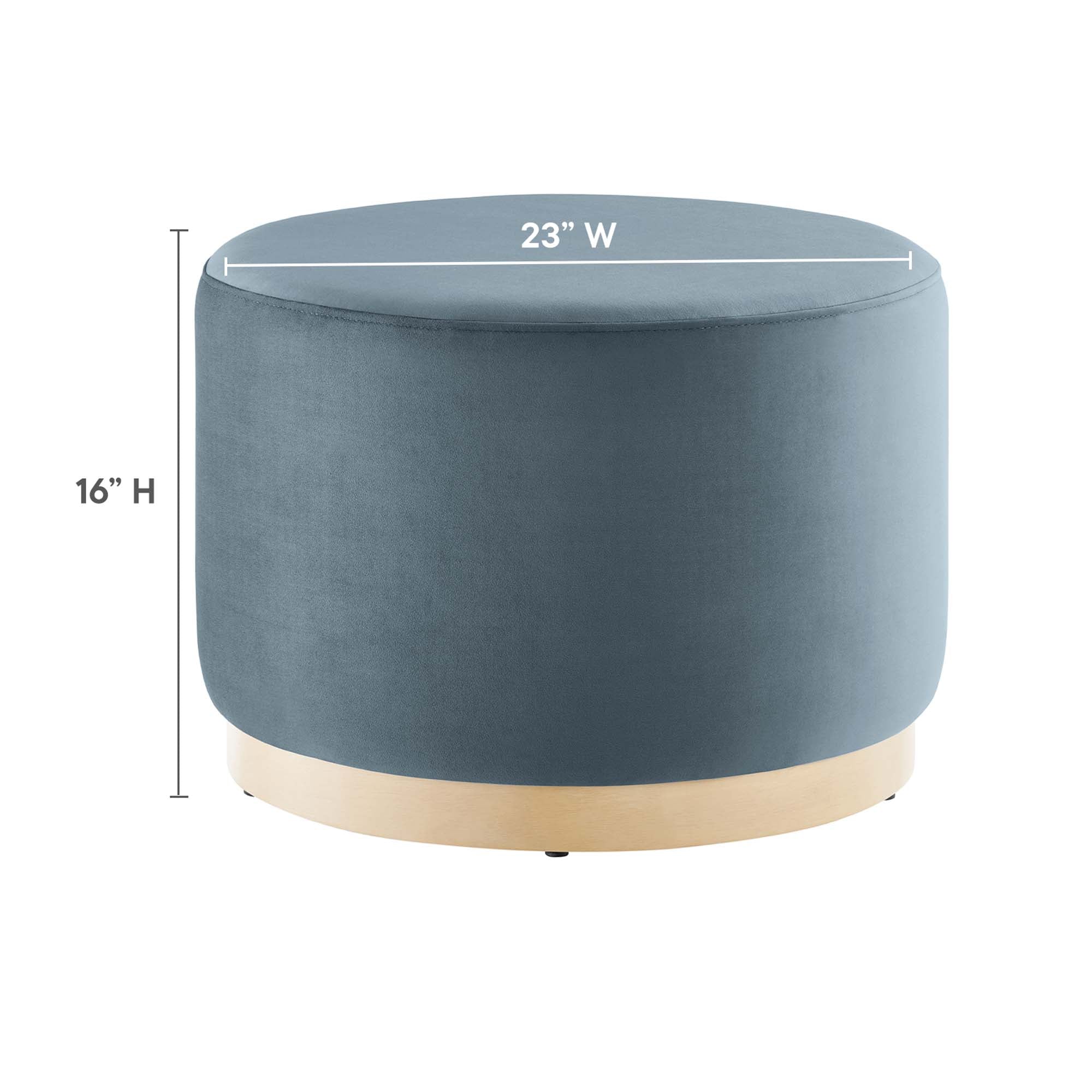 Tilden Large 23" Round Performance Velvet Upholstered Ottoman by Modway