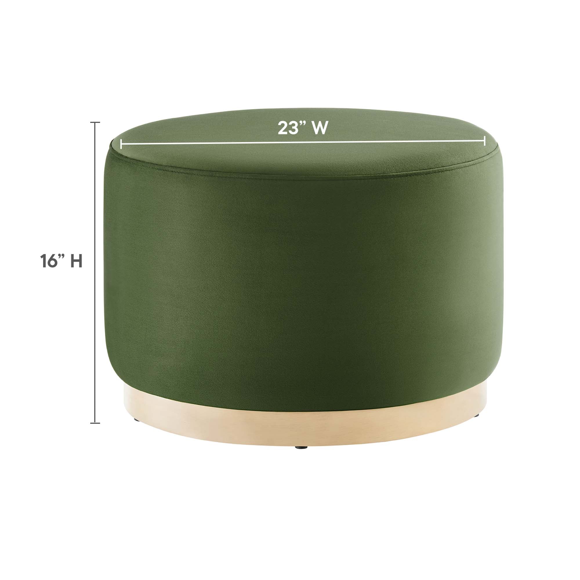 Tilden Large 23" Round Performance Velvet Upholstered Ottoman by Modway