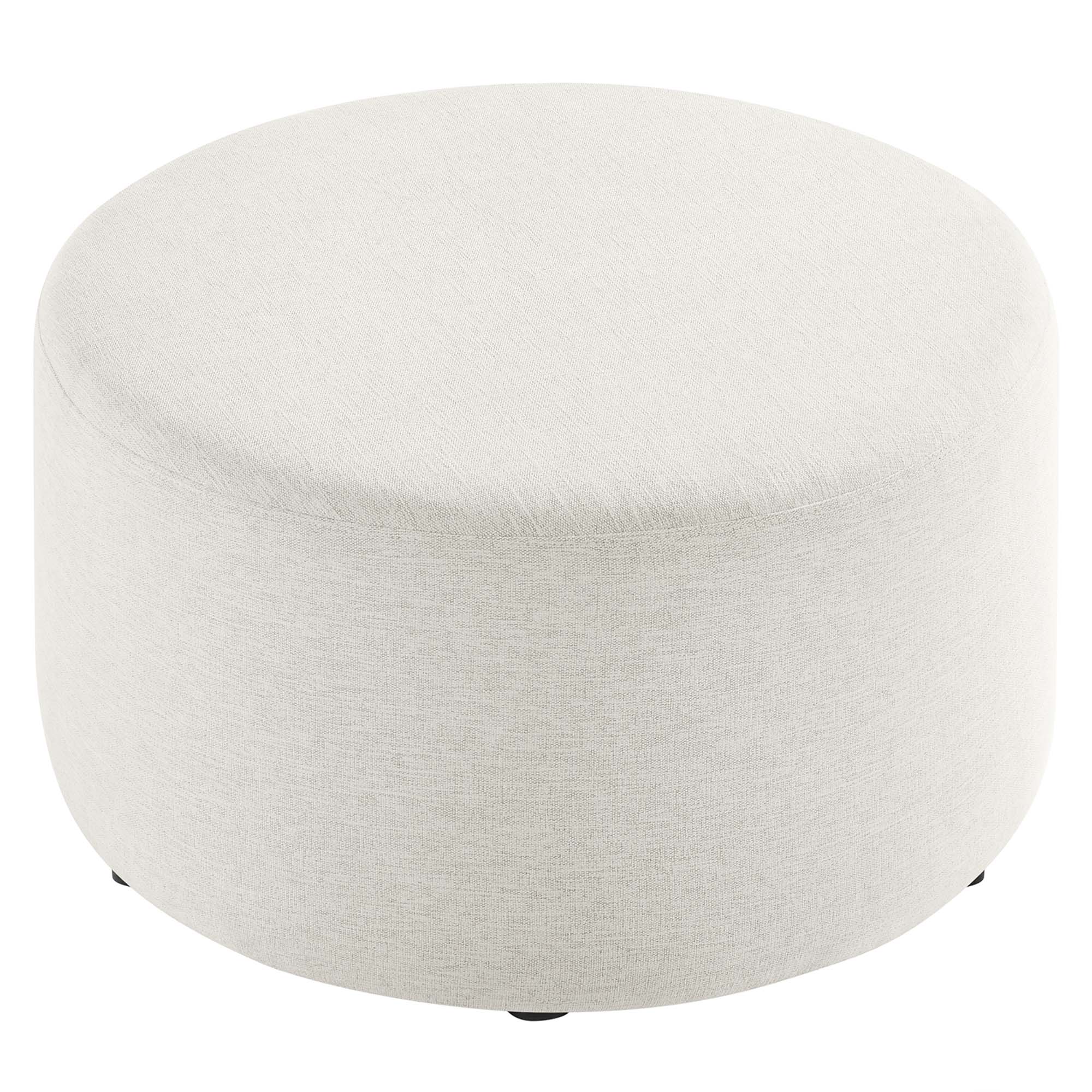 Callum Large 29" Round Woven Heathered Fabric Upholstered Ottoman by Modway