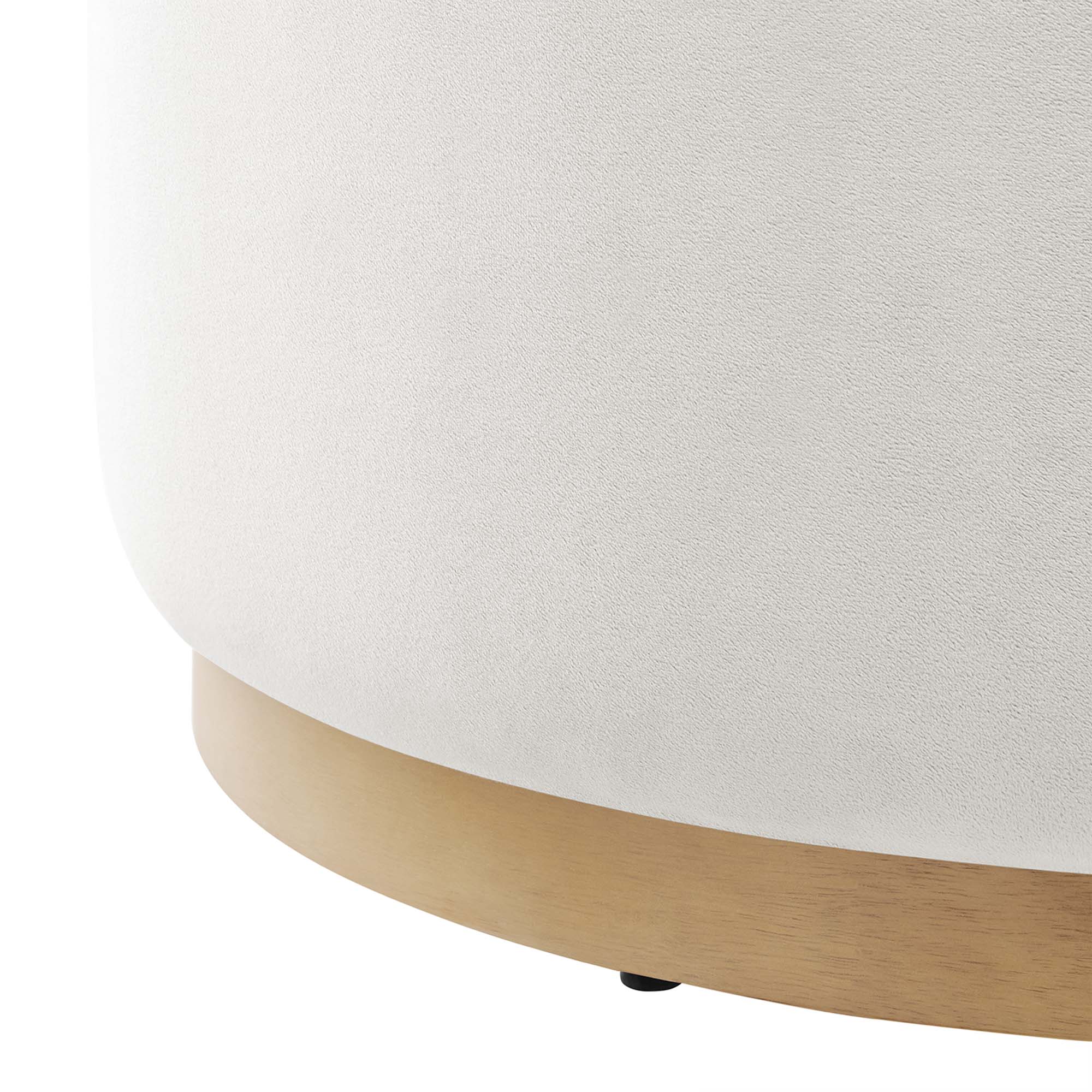 Tilden Large 29" Round Performance Velvet Upholstered Ottoman by Modway