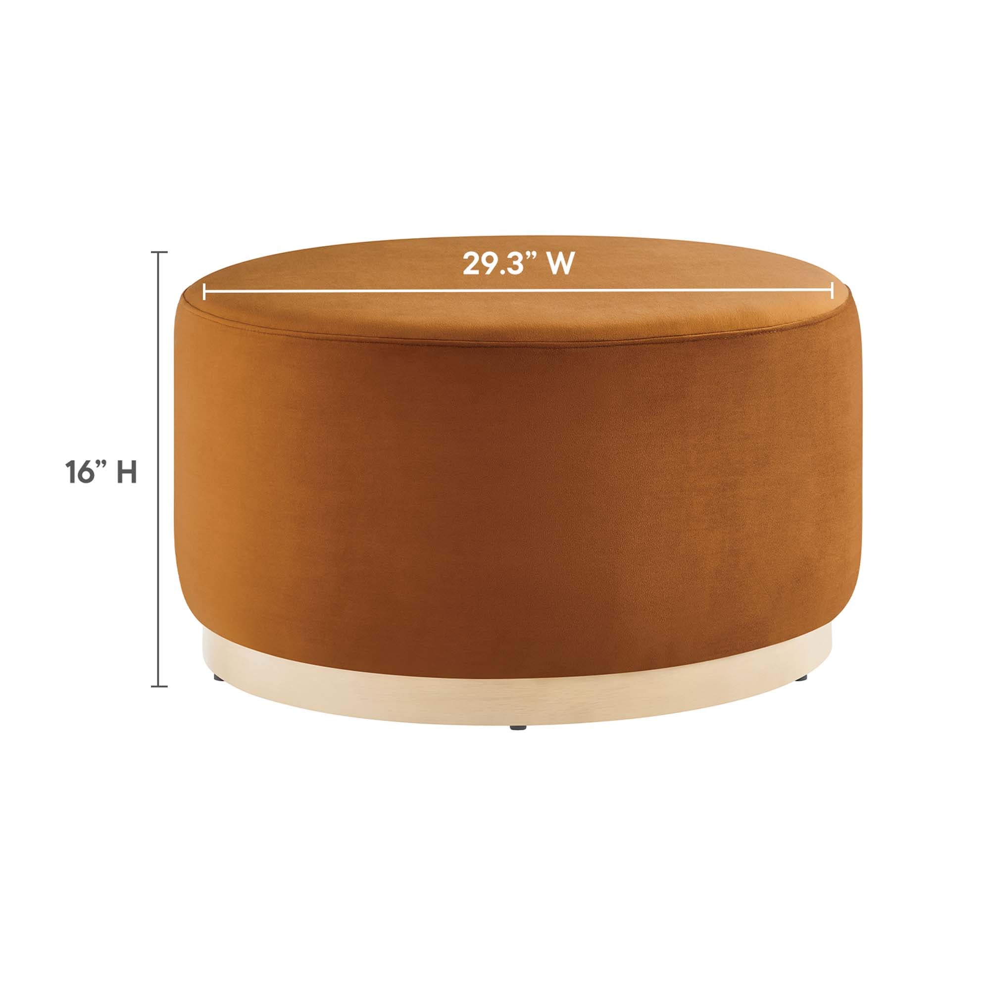 Tilden Large 29" Round Performance Velvet Upholstered Ottoman by Modway