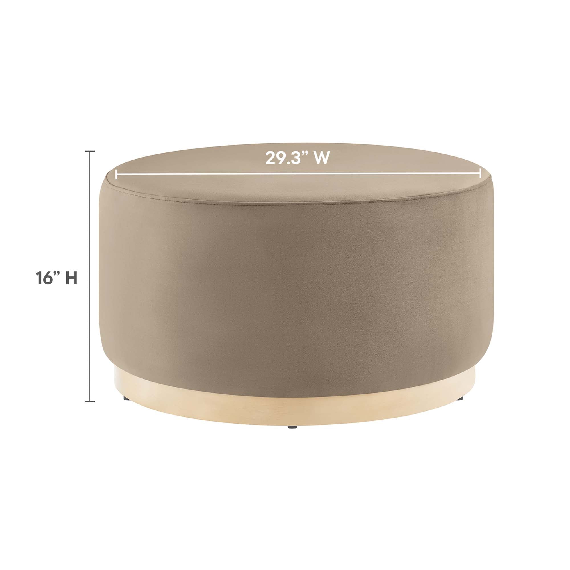 Tilden Large 29" Round Performance Velvet Upholstered Ottoman by Modway