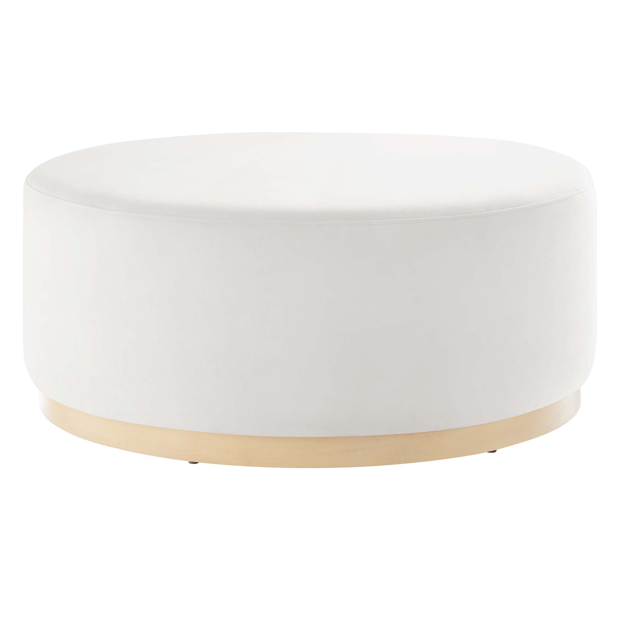 Tilden Large 38" Round Performance Velvet Upholstered Ottoman by Modway