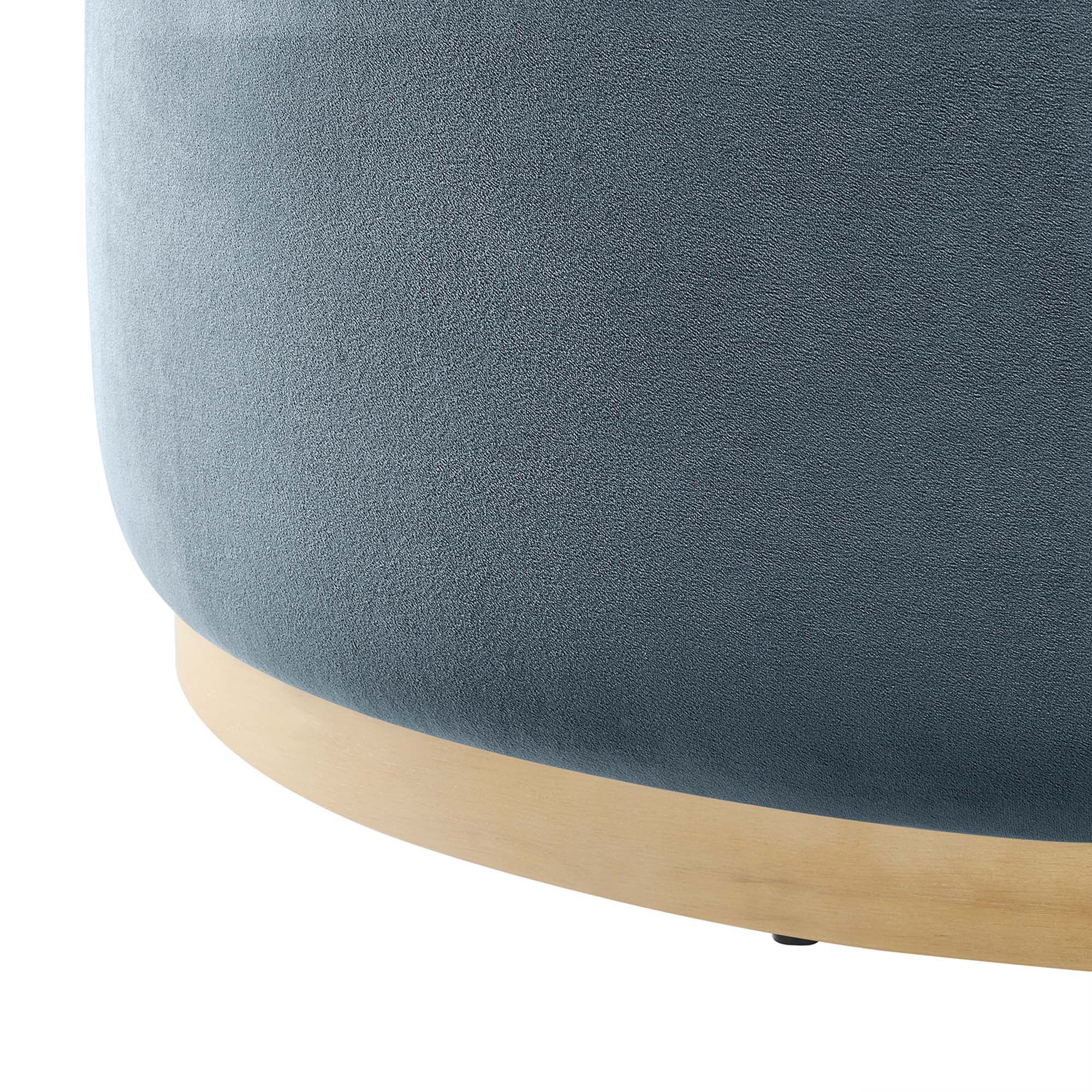 Tilden Large 38" Round Performance Velvet Upholstered Ottoman by Modway