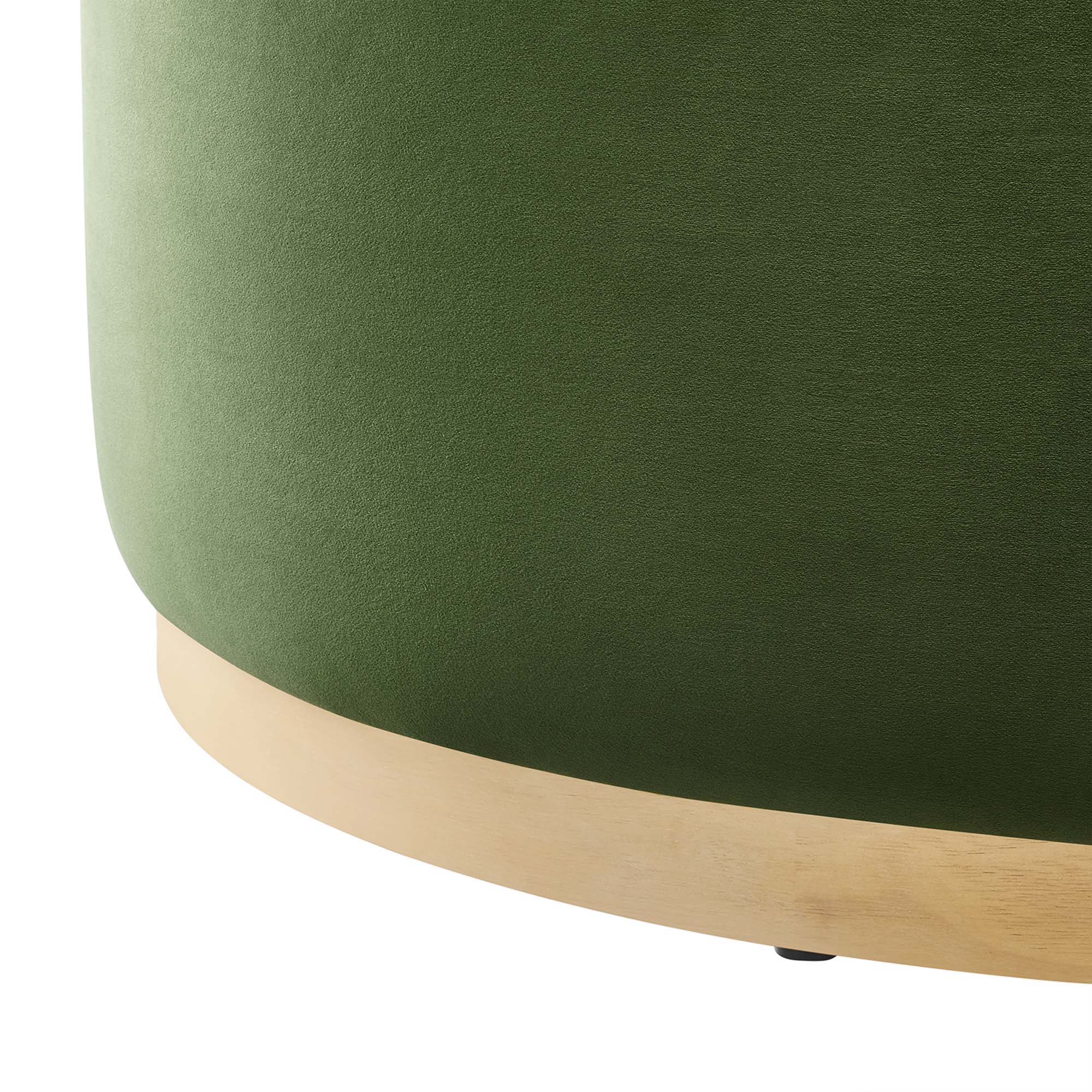 Tilden Large 38" Round Performance Velvet Upholstered Ottoman by Modway