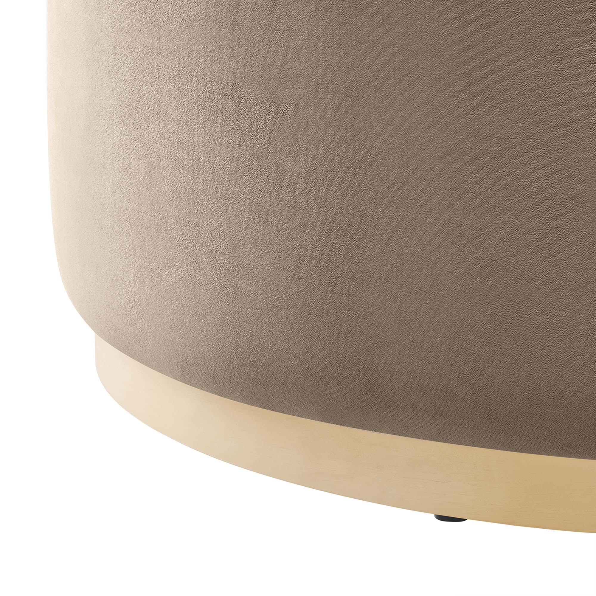 Tilden Large 38" Round Performance Velvet Upholstered Ottoman by Modway