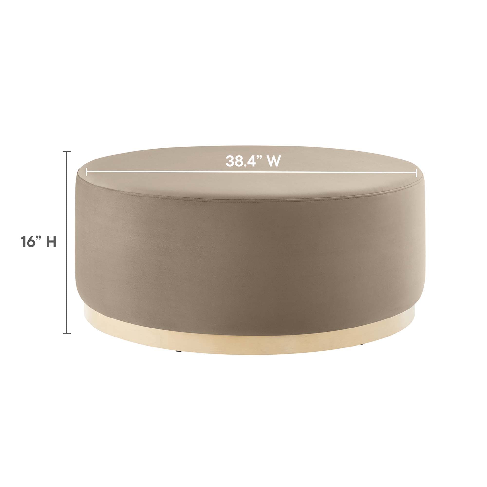 Tilden Large 38" Round Performance Velvet Upholstered Ottoman by Modway